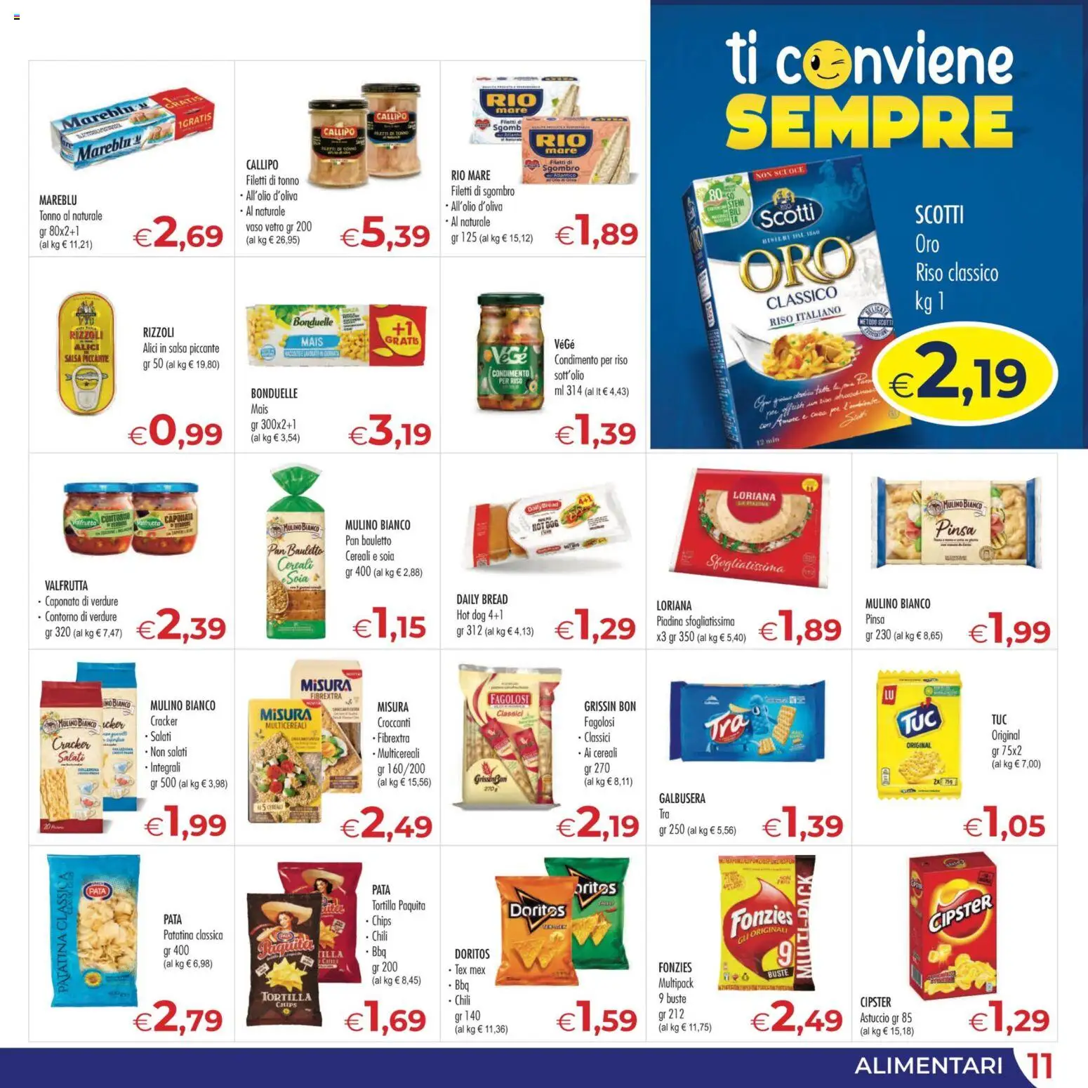Volantino MerSi Supermercati del 22.04.2026 | Pagina: 11 | Prodotti: Riso, Cereali, Mais, Astuccio