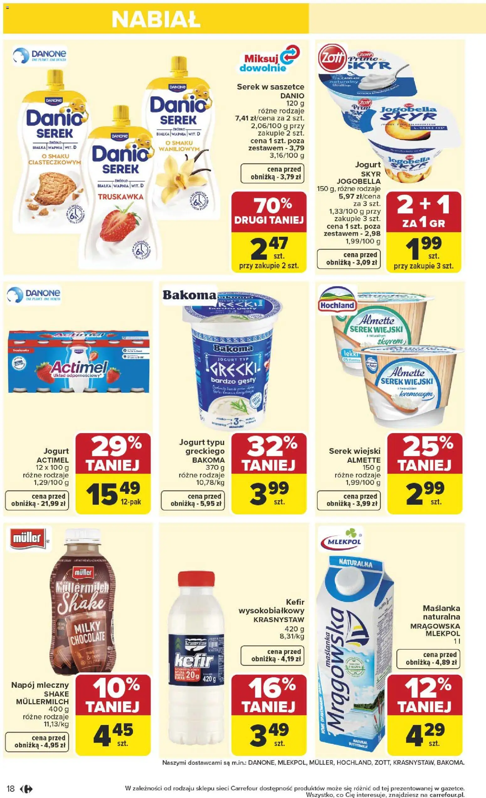 Carrefour gazetka od 27.04.2026 | Strona: 20 | Produkty: Kefir, Maślanka, Serek, Skyr