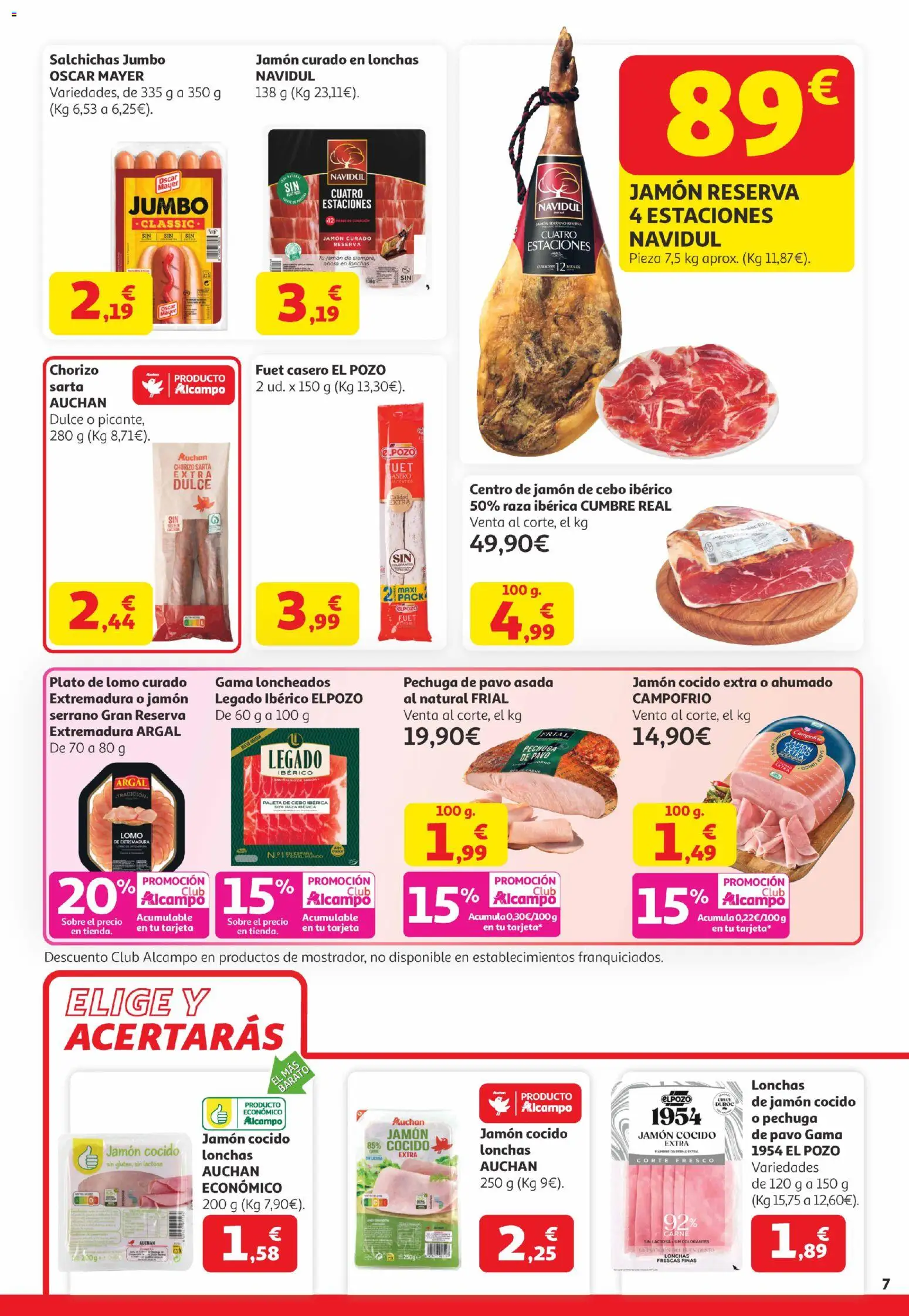 Alcampo Canarias │ válido desde el 07.04.2026 | Página: 7 | Productos: Jamón serrano, Jamón, Jamón cocido