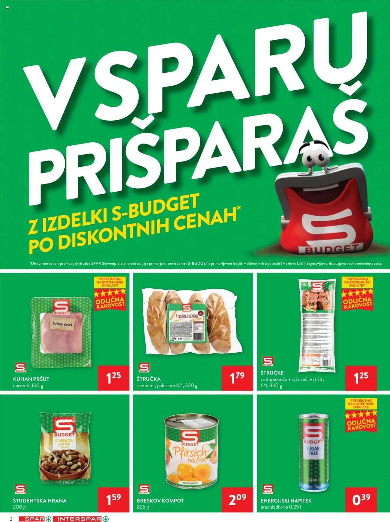 Spar katalog 35/25 │ velja od 27.08.2025 | Stran: 2 | Izdelki: Pršut, Štručka, Energijski napitek