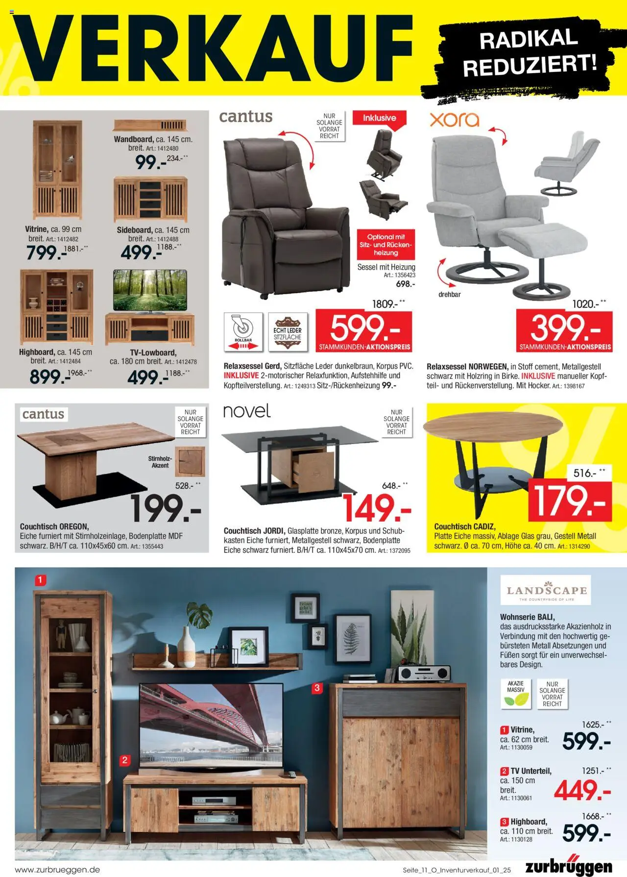 Zurbrüggen Inventurverkauf - gültig ab dem 04.08.2025 | Seite: 13 | Produkte: Relaxsessel, Sessel, Couchtisch, TV