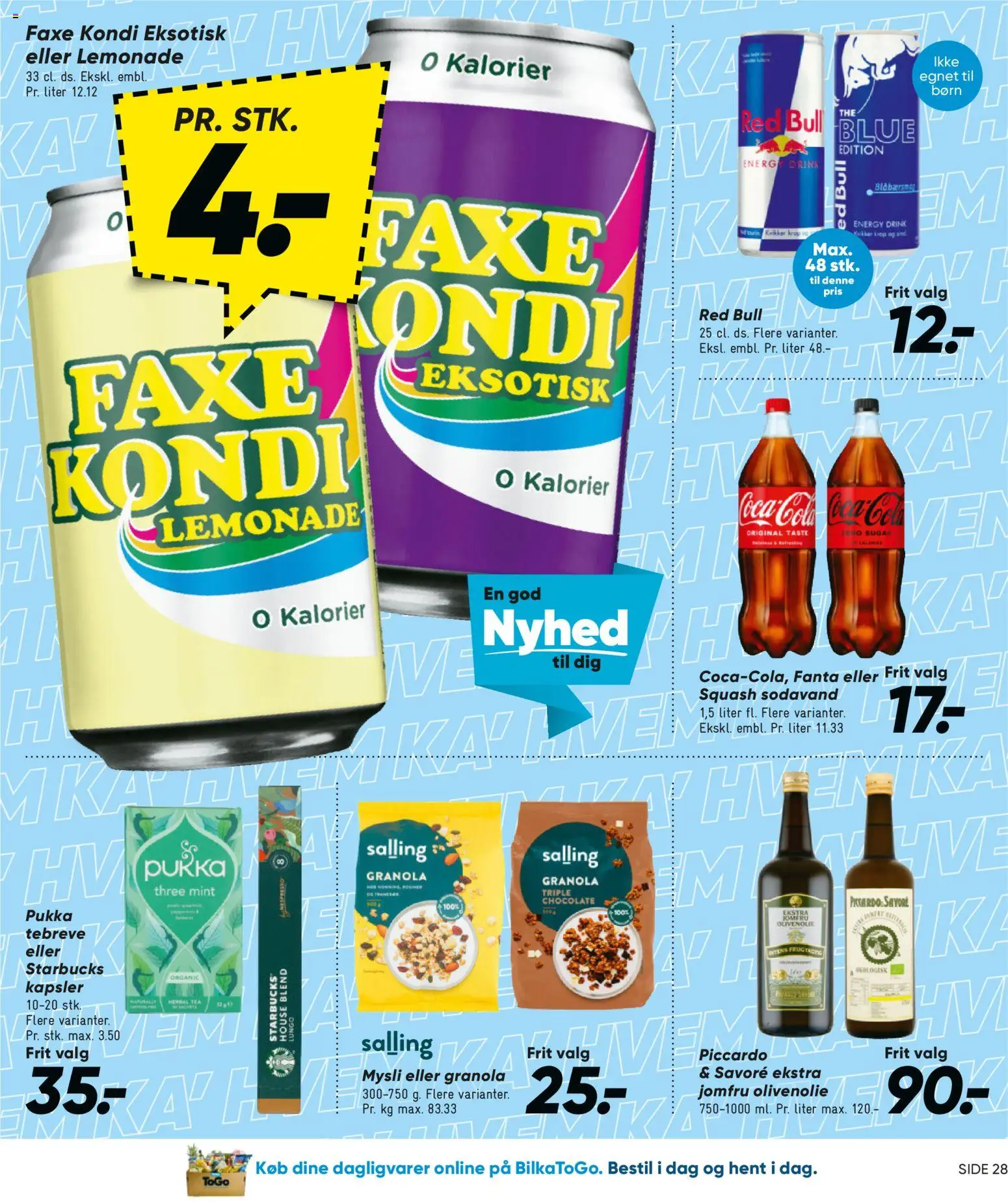 Bilka tilbudsavis – gyldig fra 09.01.2026 | Side: 29 | Produkter: Coca Cola, Squash, Rosiner, Olivenolie