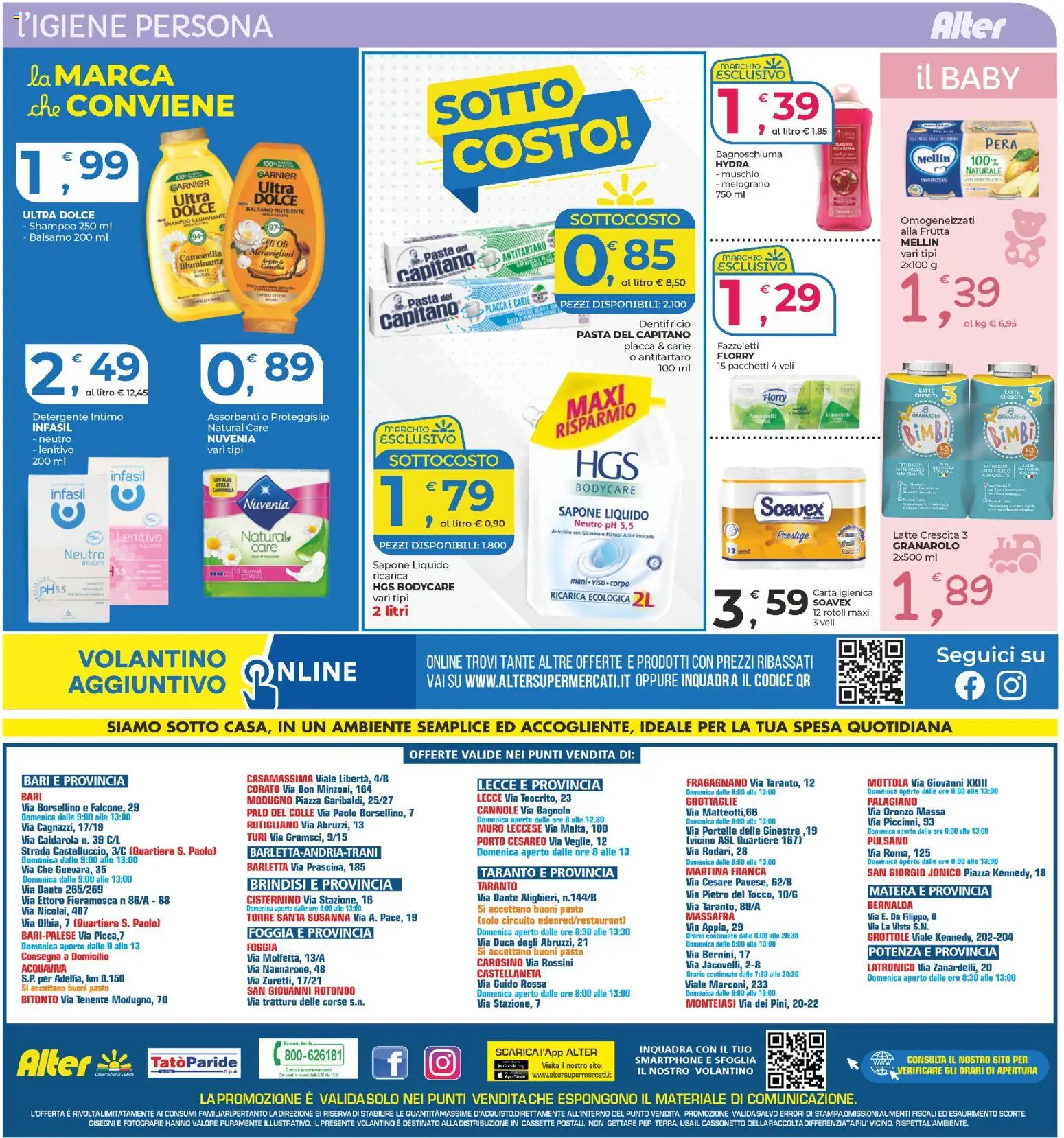 Volantino Alter Discount del 25.11.2025 | Pagina: 12 | Prodotti: Shampoo, Dentifricio, Detergente, Fazzoletti