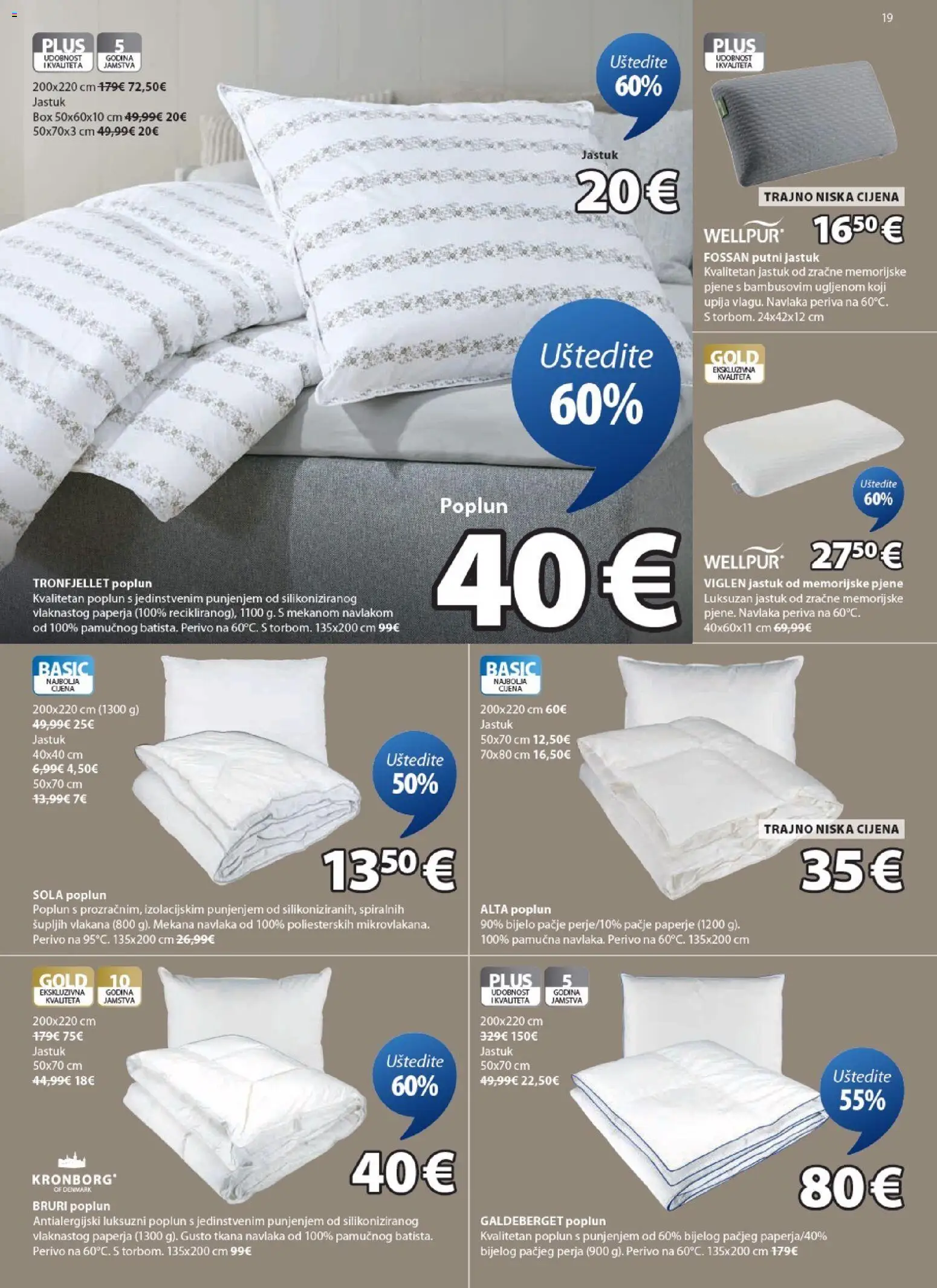 JYSK katalog | vrijedi od 04.03.2026 | Stranica: 19 | Proizvodi: Jastuk, Poplun