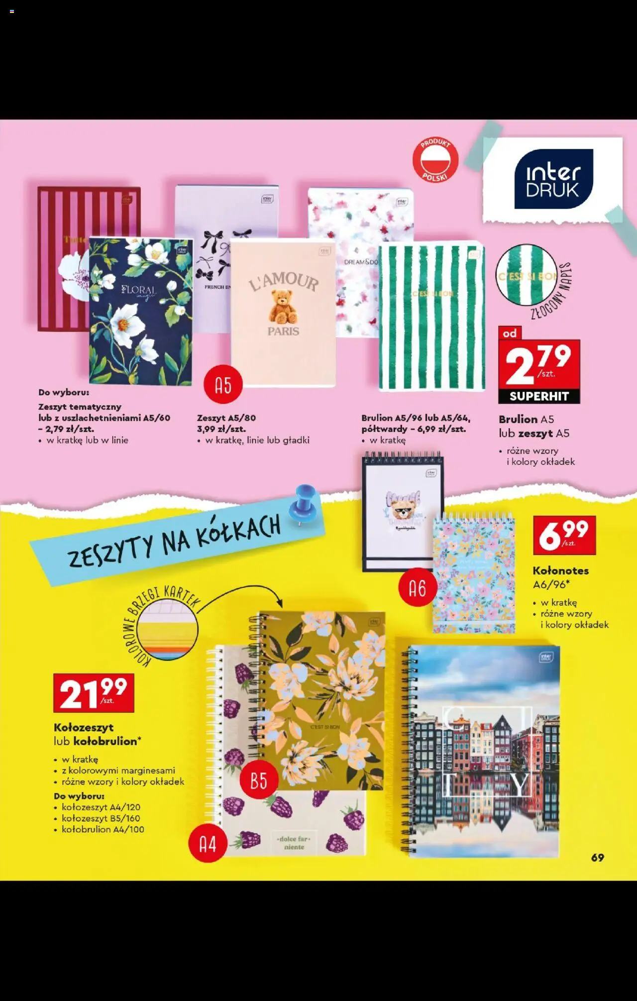 Biedronka - Szkoła od 28.07.2025 | Strona: 71 | Produkty: Kalendarz, Notebook, Naklejki