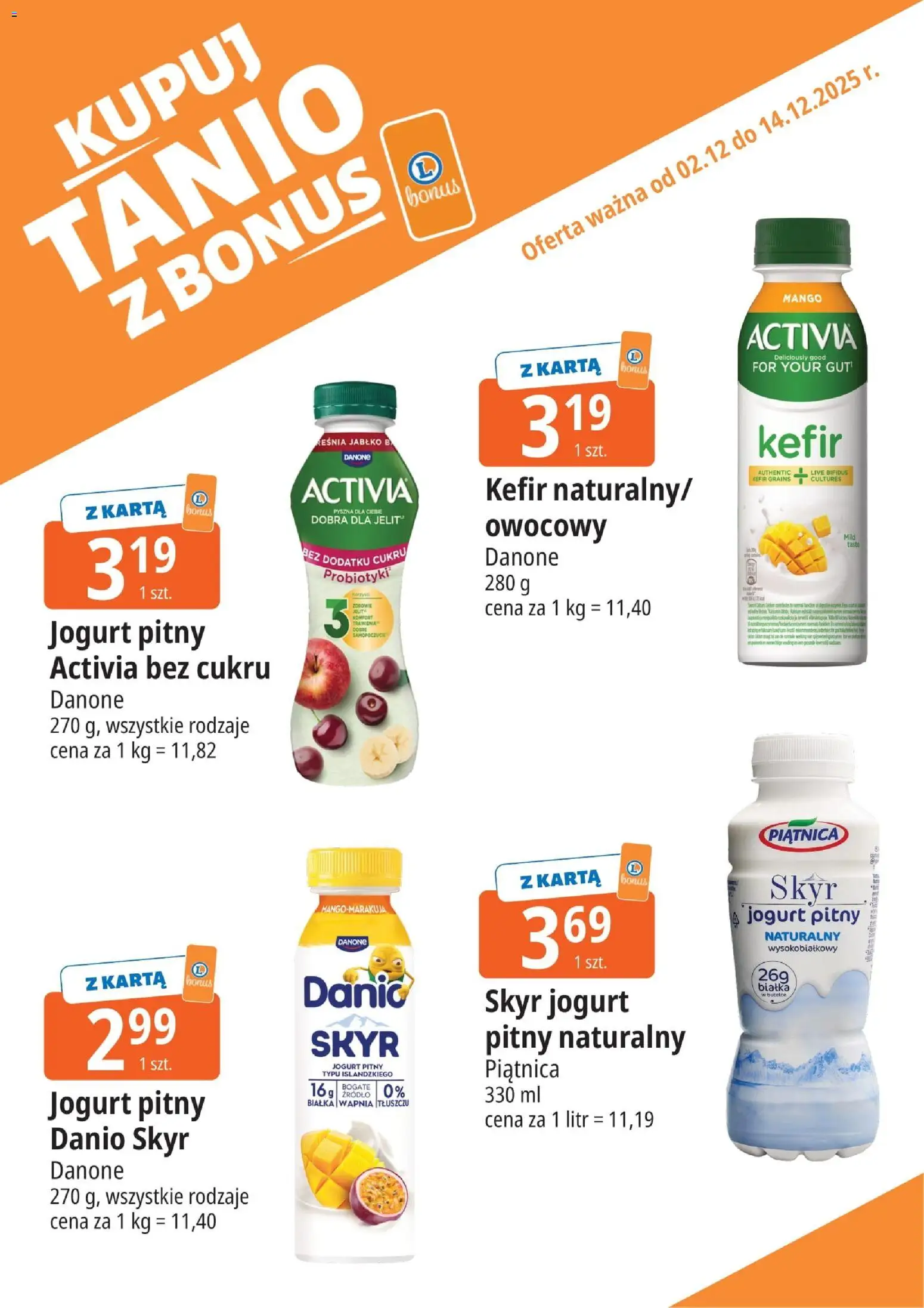 E.Leclerc Gazetka - Zamość kupony dodatkowe od 02.12.2025 | Strona: 3 | Produkty: Kefir, Jogurt pitny, Jogurt, Skyr