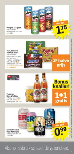 Pringles 165 gram, Alle varianten - Voorbeeld van een folder van Albert Heijn, geldig van 16.02.2026 | Pagina: 19 | Producten: Pringles, Mars, Twix, Snickers