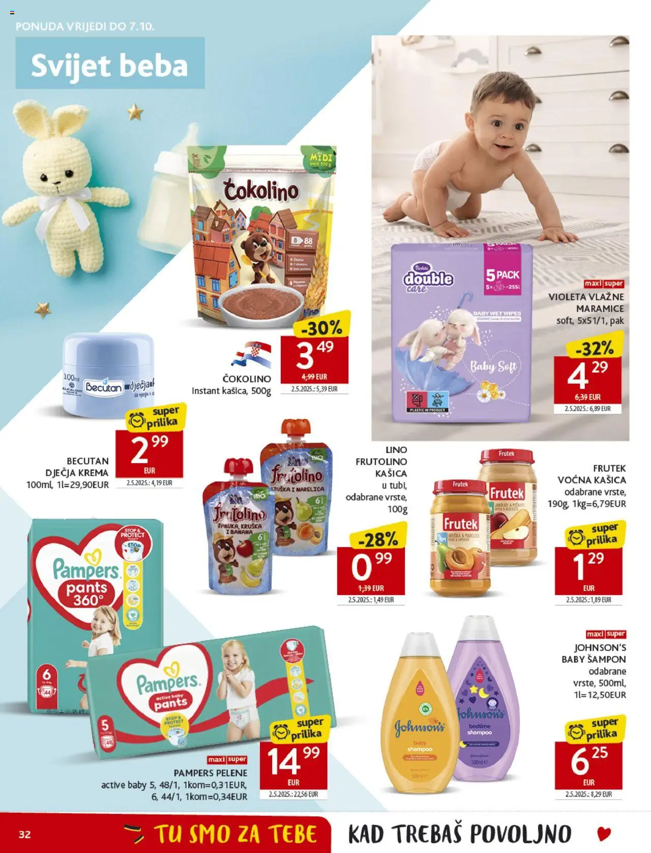 Konzum HR akciós ujság - amely érvényes a következő dátumtól: 24.09.2025 | Oldal: 32 | Termékek: Pampers, Sampon