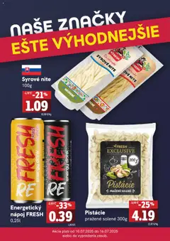 Fresh leták │ platný od 10.07.2025 | Strana: 4 | Produkty: Pistácie, Energetický nápoj