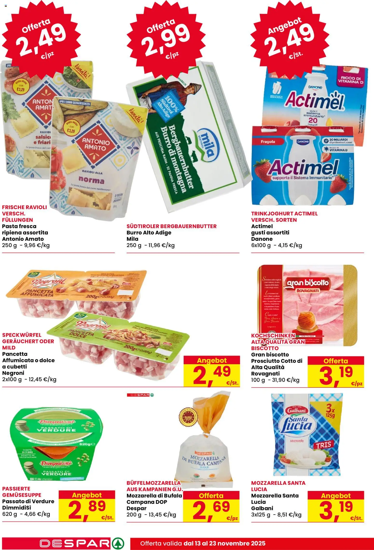 Volantino Despar del 13.11.2025 | Pagina: 8 | Prodotti: Prosciutto Cotto, Verdure, Prosciutto, Burro