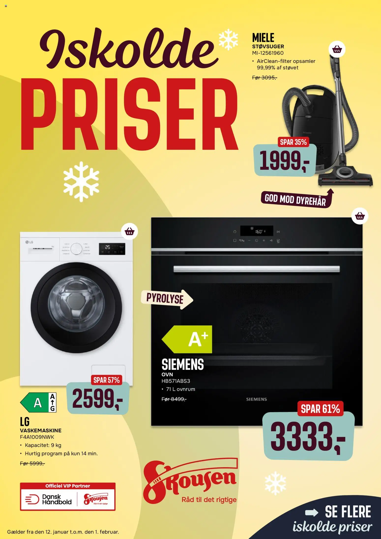 Skousen tilbudsavis – gyldig fra 12.01.2026 | Side: 1 | Produkter: Vaskemaskine, Støvsuger