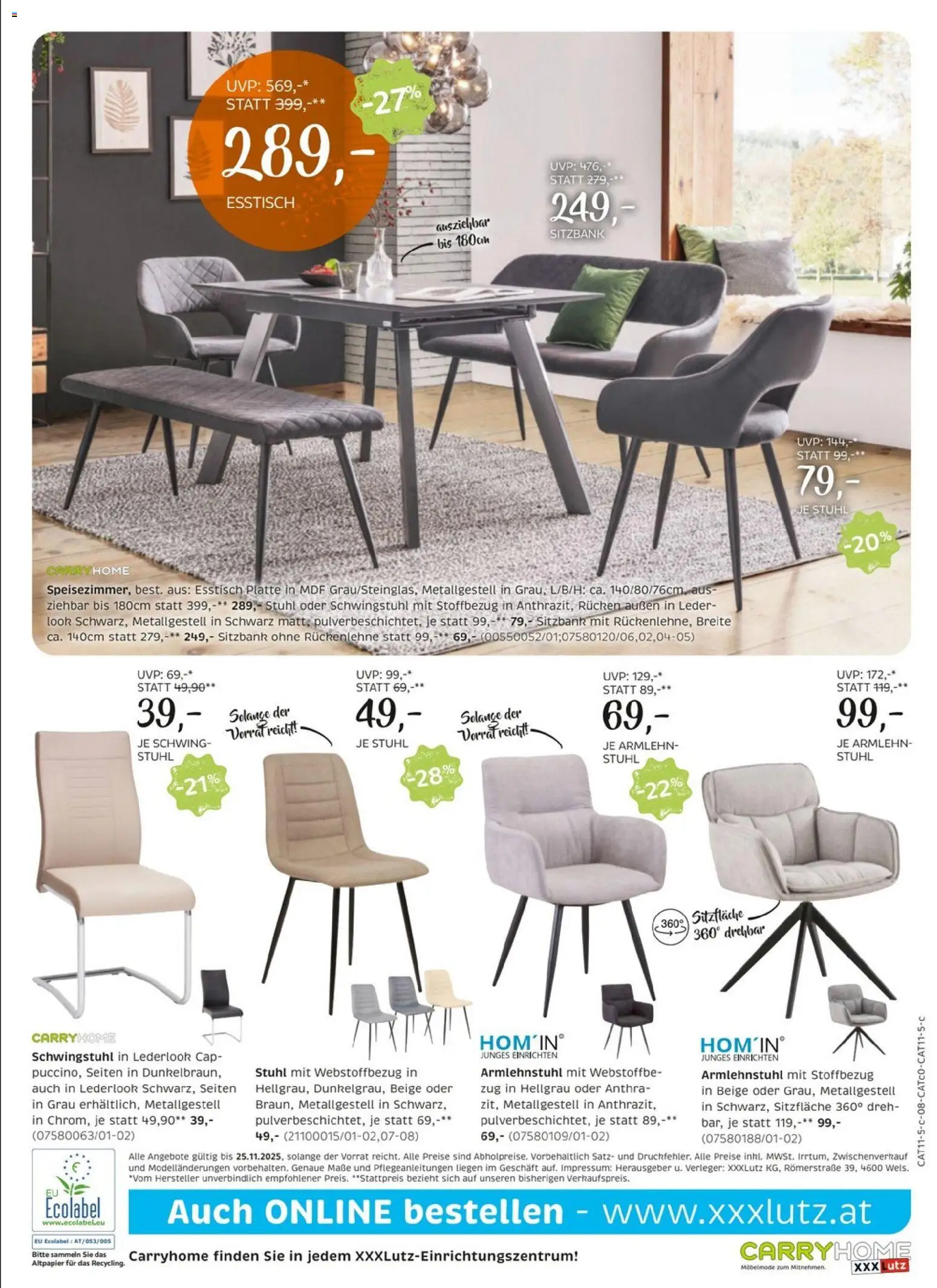 XXXLutz Carry Home gültig ab 11.11.2025 | Seite: 8 | Produkte: Stuhl