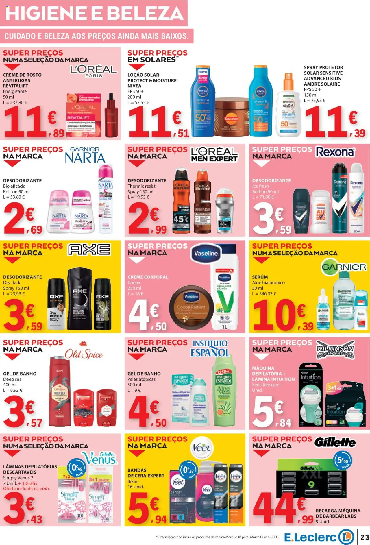 E.Leclerc folheto │ válido de 14.08.2025 | Página: 23 | Produtos: Gel de banho, Sérum, Banho, Creme