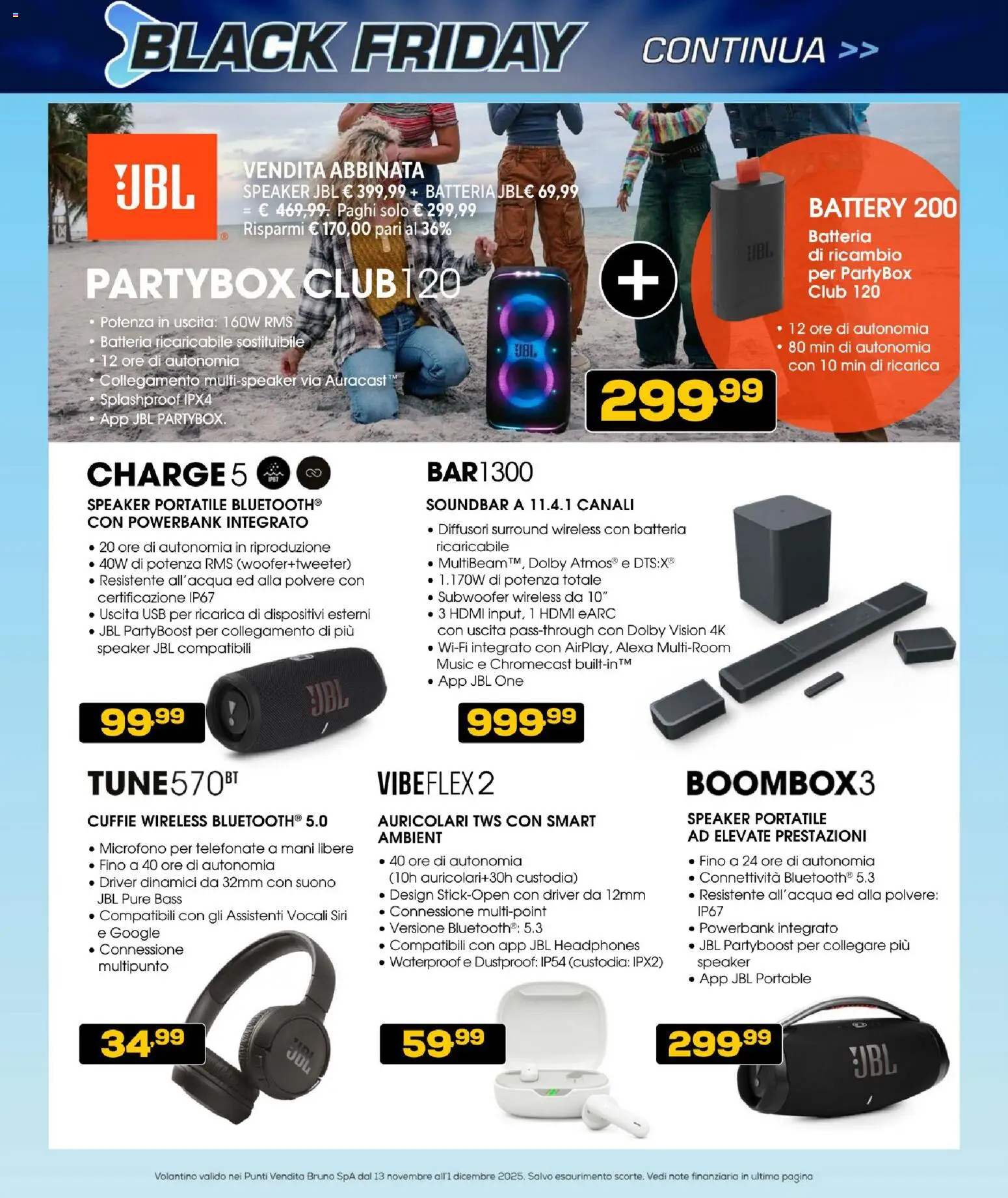 Volantino BRUNO del 13.11.2025 | Pagina: 45 | Prodotti: Auricolari, Soundbar, Cuffie, Microfono