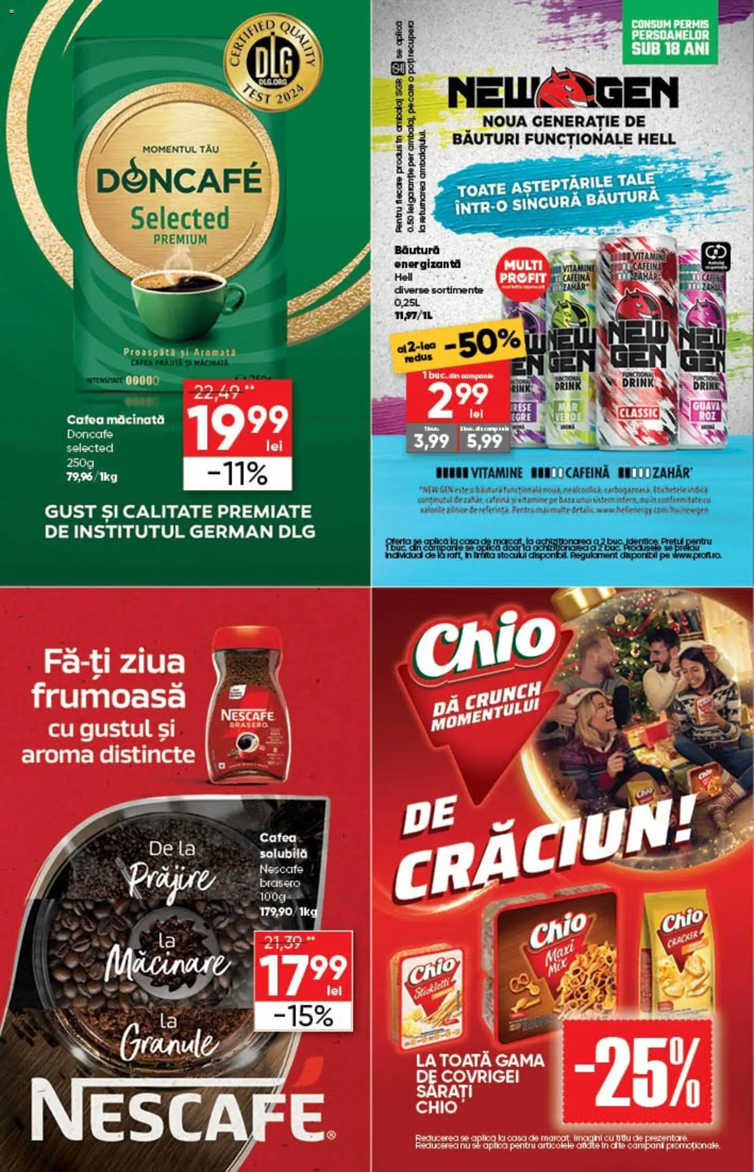 Noul catalog Profi – valabil de la 10.12.2025 | Pagină: 10 | Produse: Covrigei, Cafea, Băutură energizantă