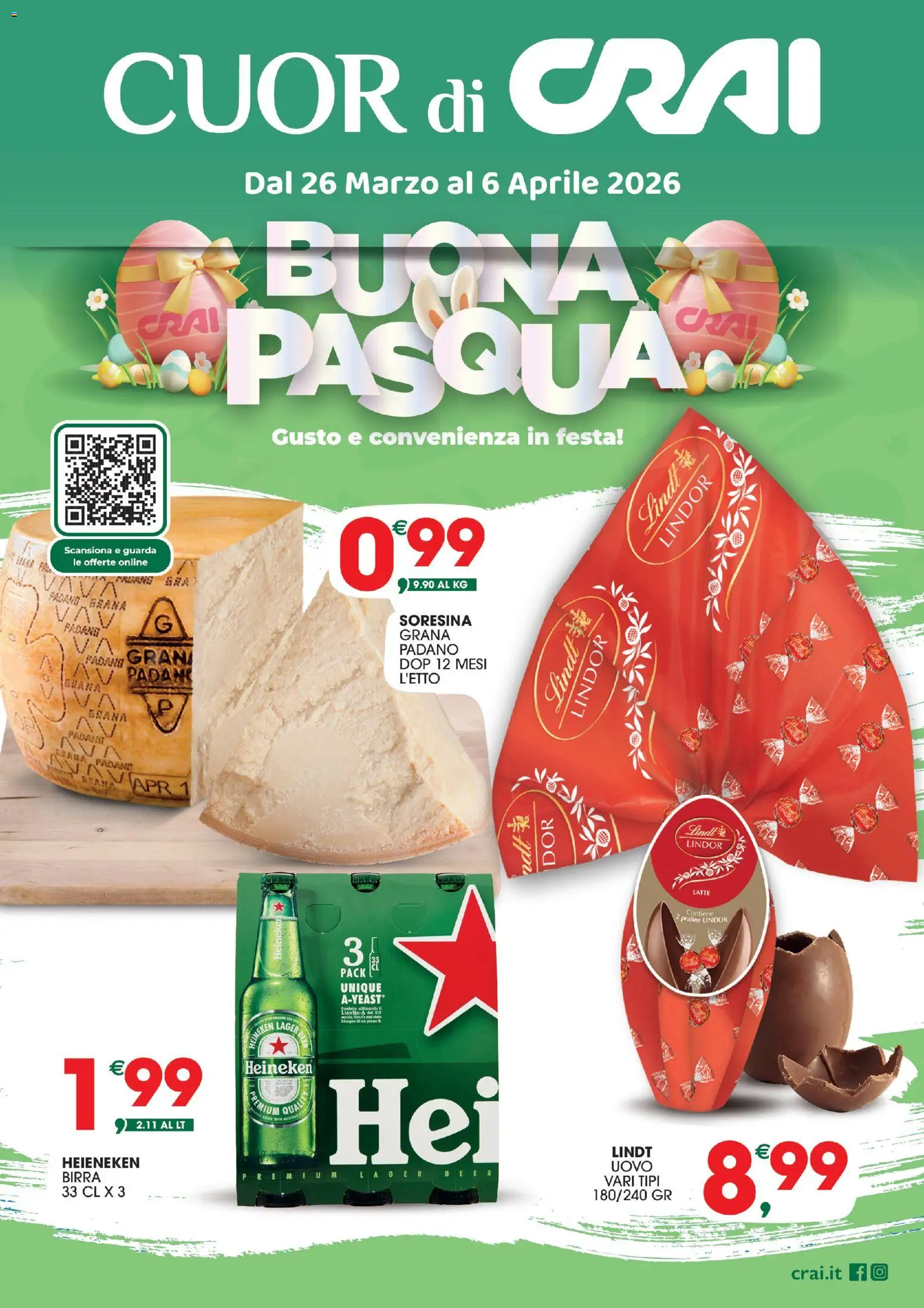 Volantino CRAI del 26.03.2026 | Pagina: 1 | Prodotti: Birra, Latte, Heineken