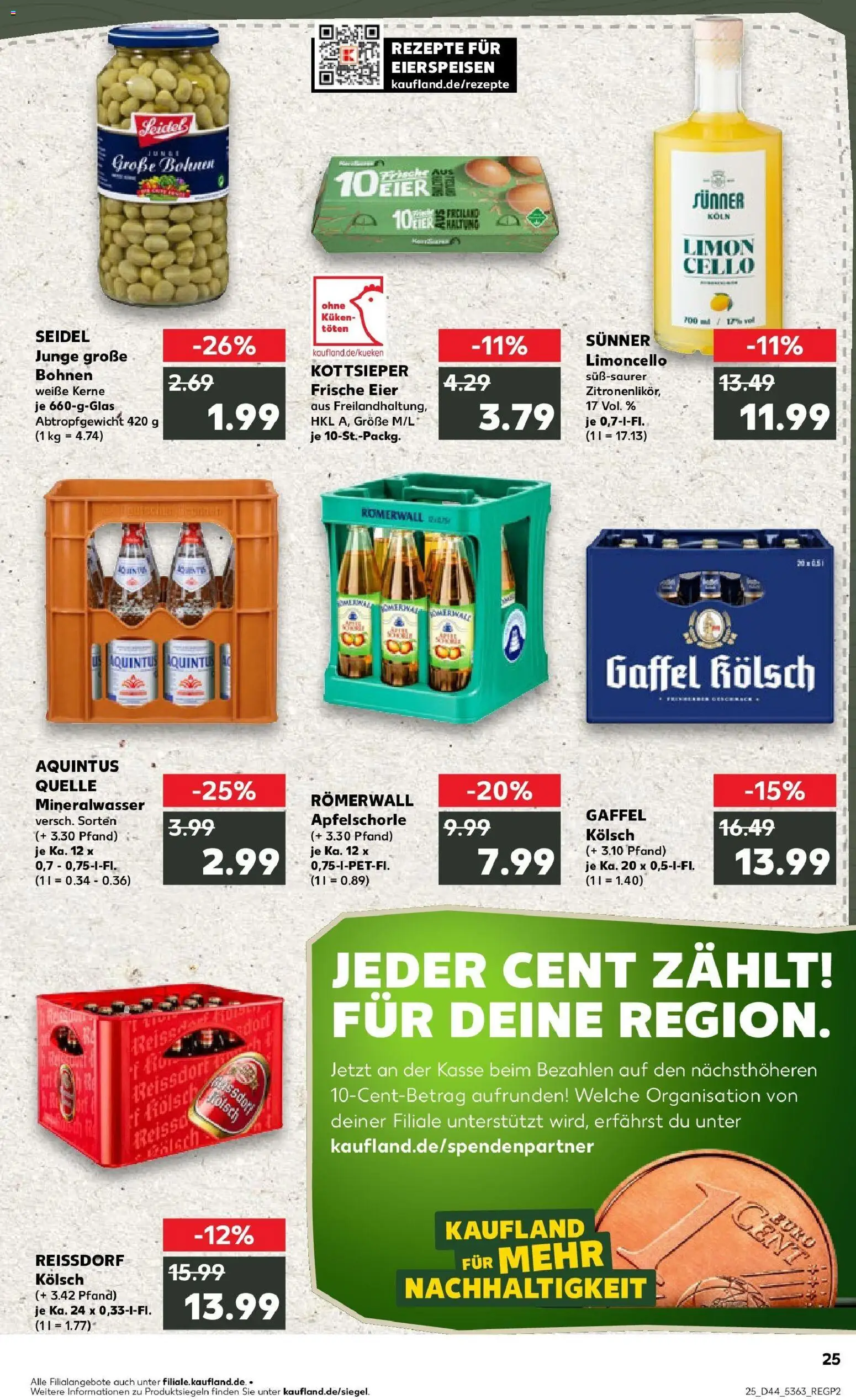 Kaufland prospekt Leverkusen	 – gültig ab 30.10.2025 | Seite: 25 | Produkte: Eier, Mineralwasser, Limoncello