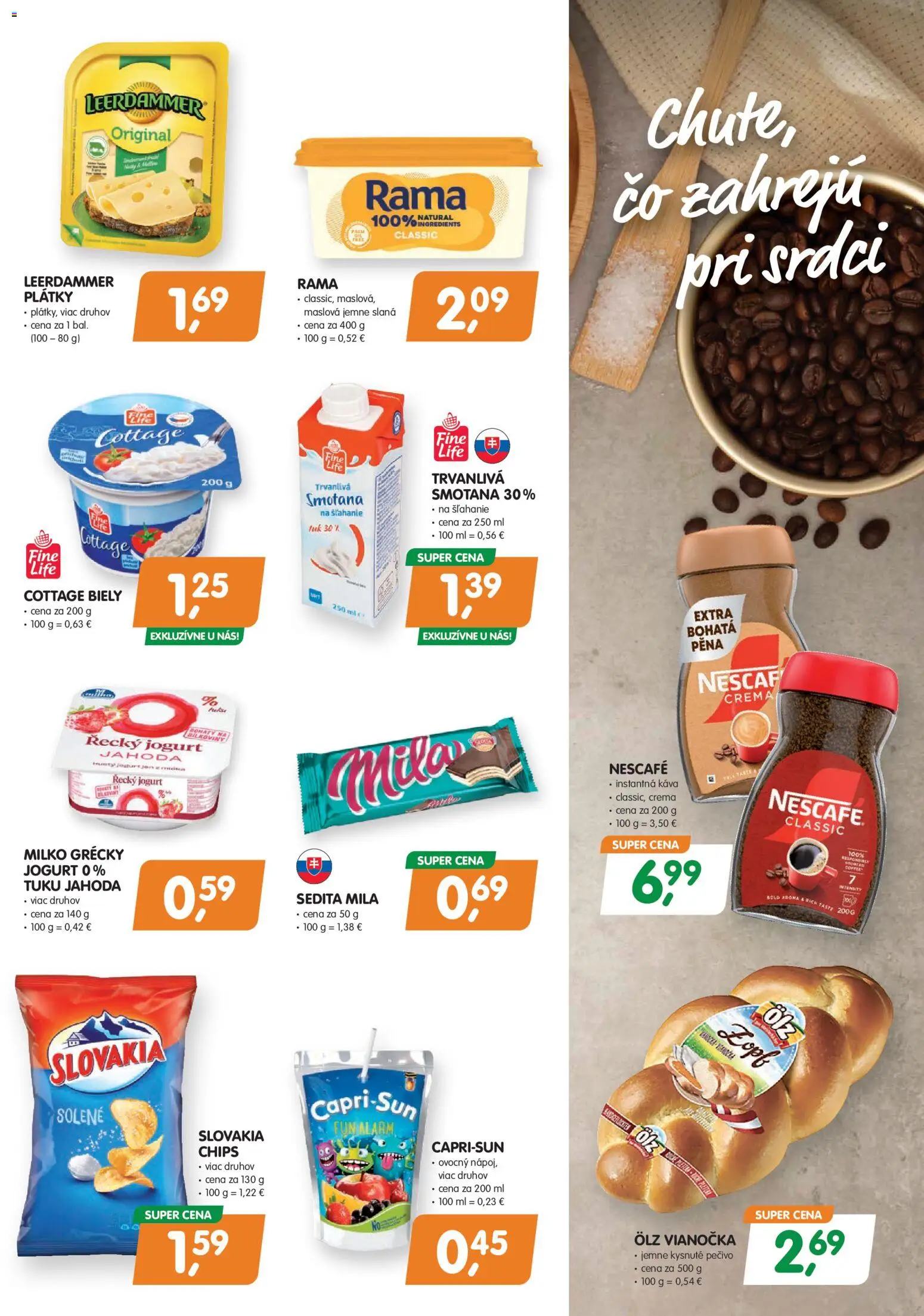 Nové Môj obchod akcie – leták je platný od 16.01.2026 | Strana: 3 | Produkty: Smotana, Vianočka, Mila, Rama