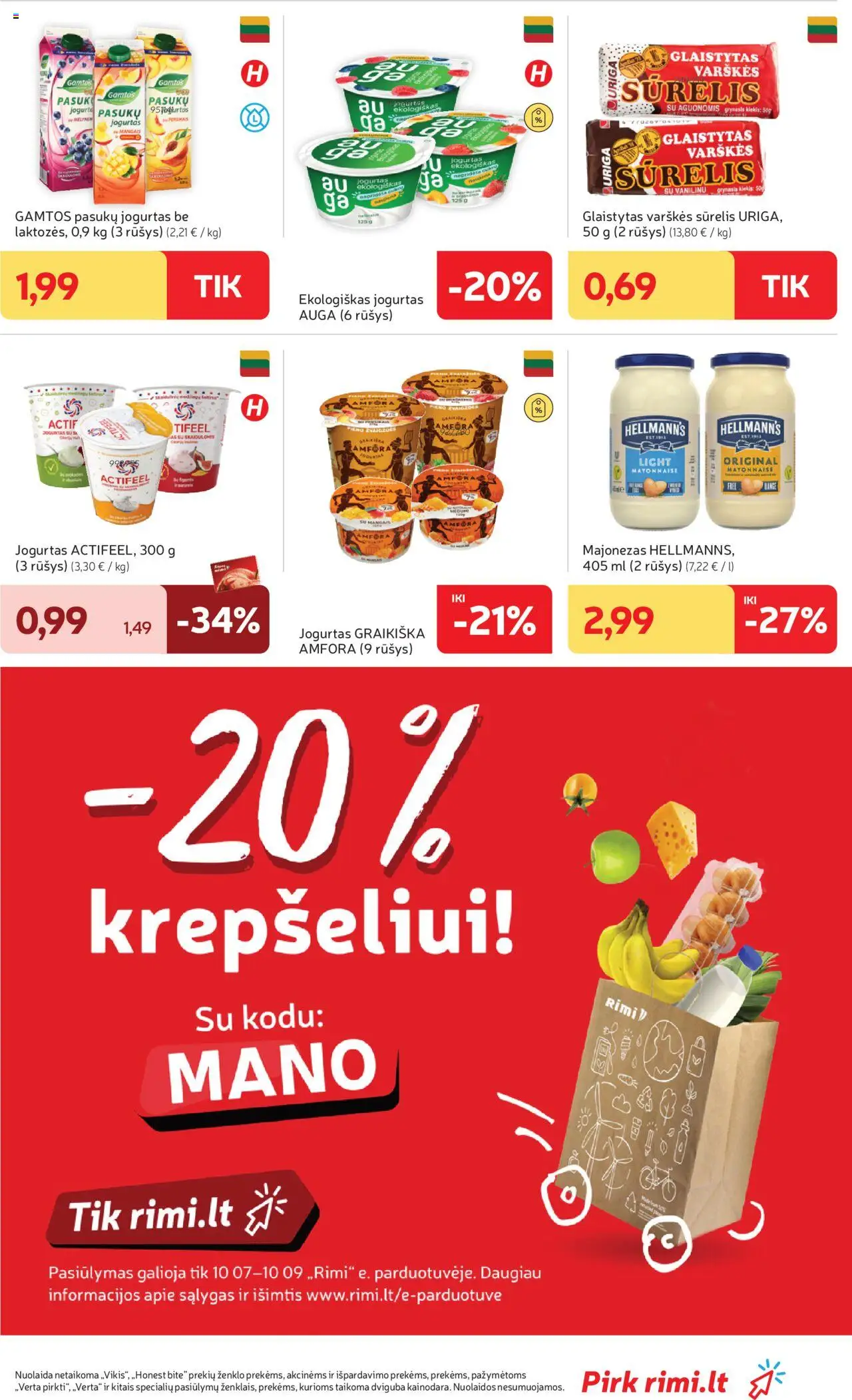 Rimi akcijos nuo 07.10.2025 | Puslapis: 21 | Prekių: Sūrelis, Jogurtas, Majonezas