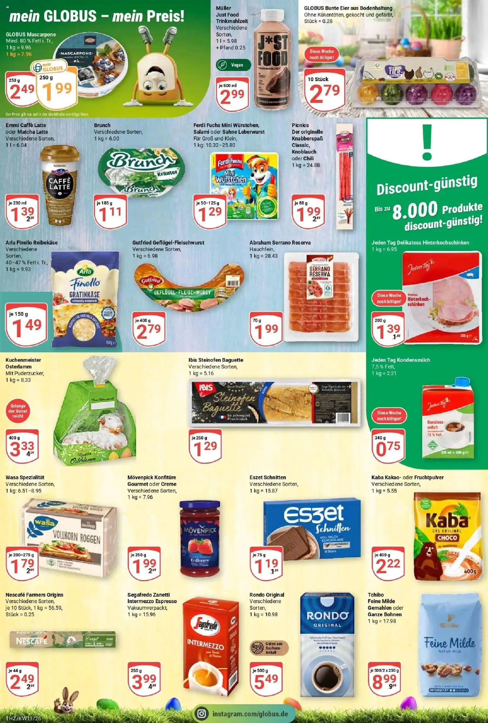 Globus prospekt Zeitz	 – gültig ab 23.03.2026 | Seite: 14 | Produkte: Milch, Baguette, Reibekase, Sahne