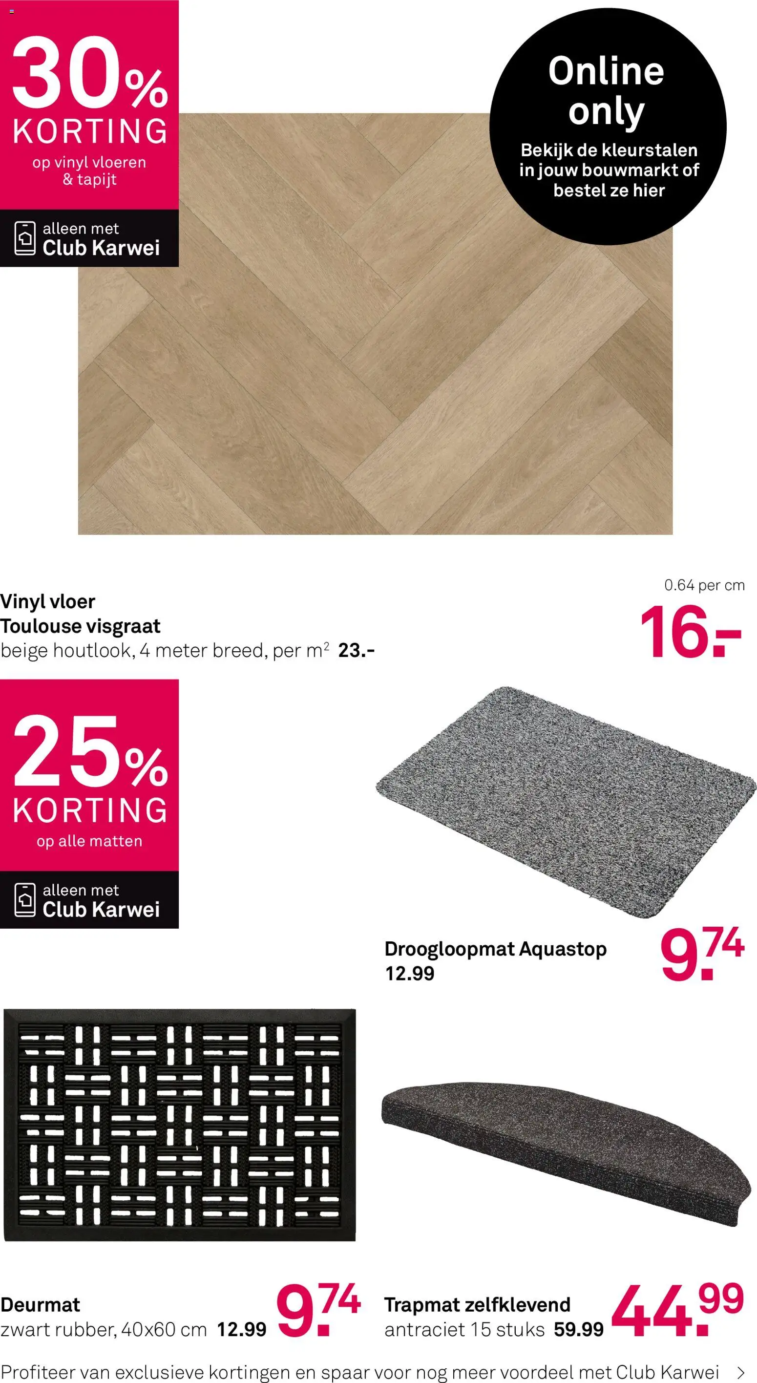 {H1} | Pagina: 16 | Producten: Tapijt, Deurmat, Vloeren