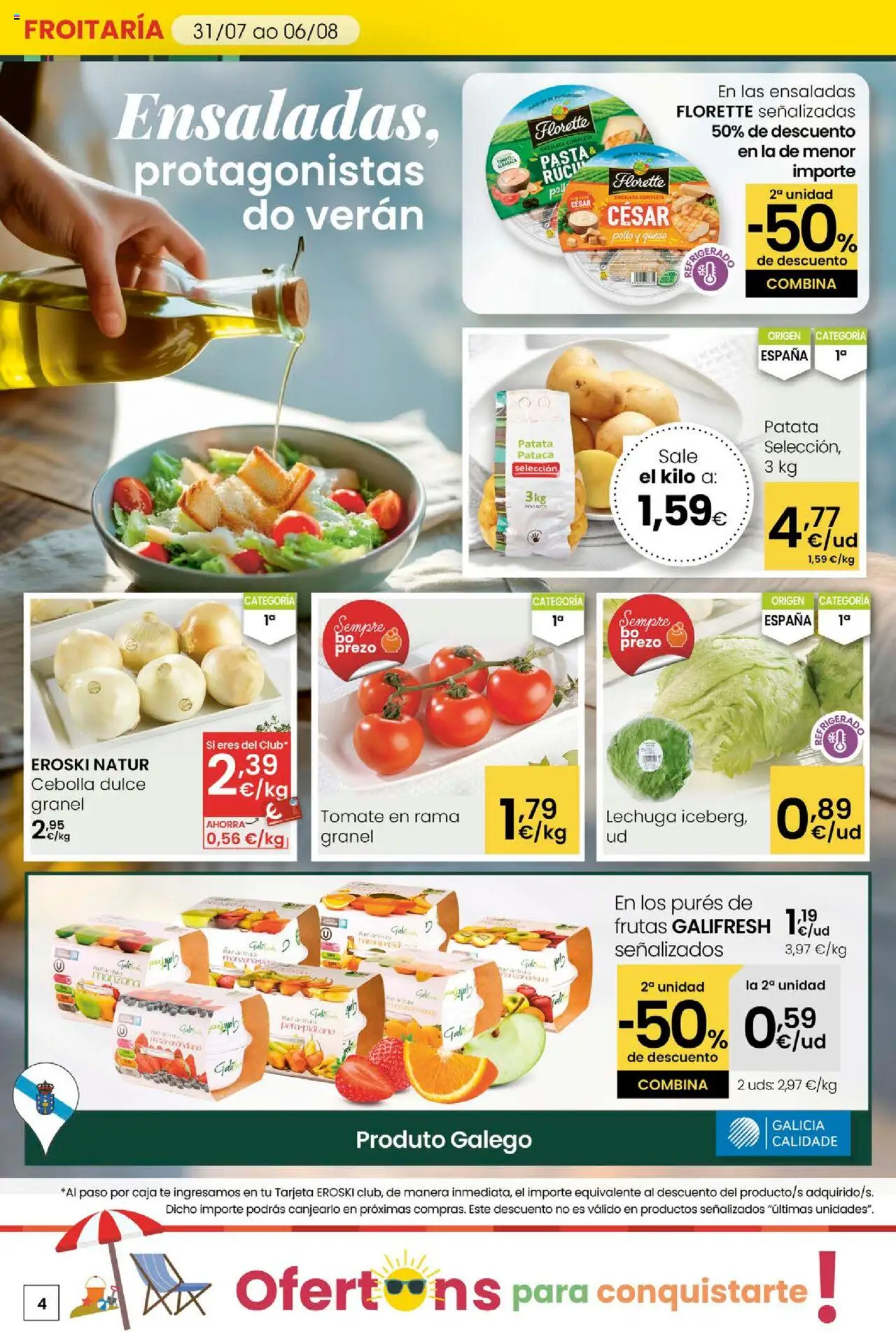 Eroski - Ofertons para conquistarte │ válido desde el 31.07.2025 | Página: 4 | Productos: Pasta, Té, Παγωμένο τσάι, Caja