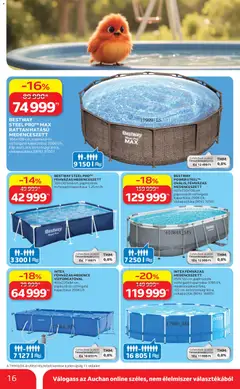 Auchan Kertészet és Szabadidő - amely érvényes a következő dátumtól: 16.04.2026 | Oldal: 16 | Termékek: Medence
