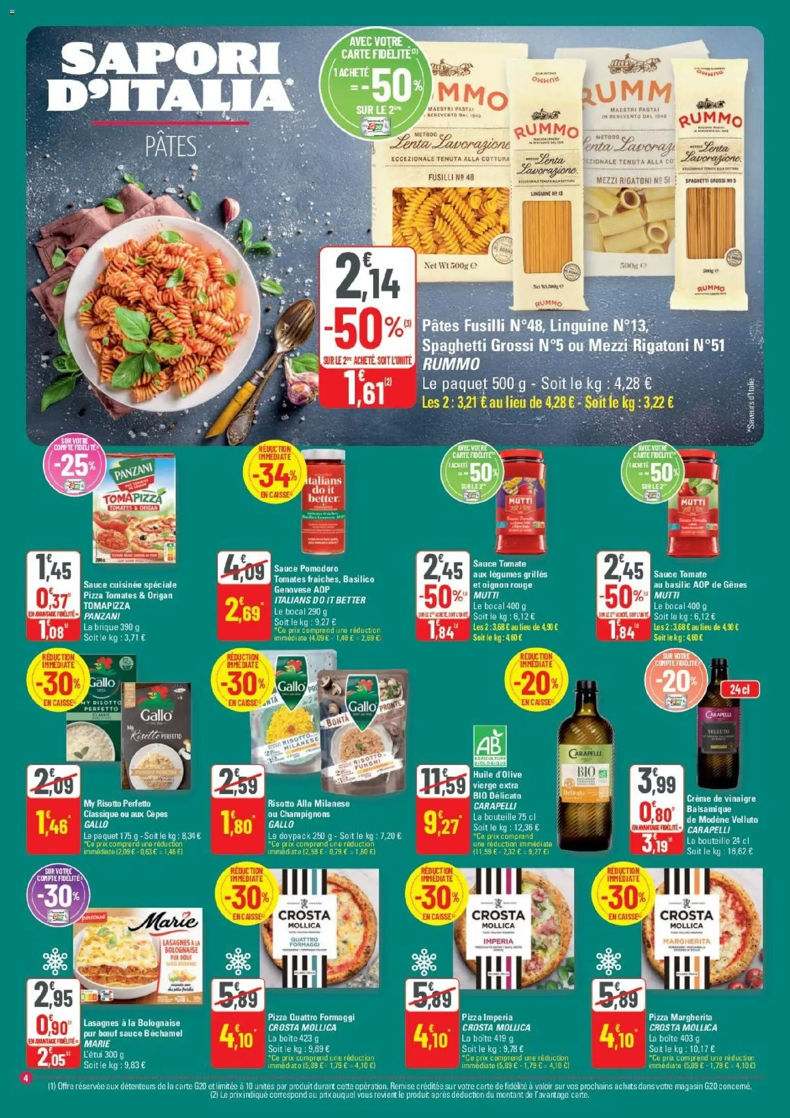 {H1} | Page: 4 | Produits: Huile D'olive, Spaghetti, Fusilli, Huile