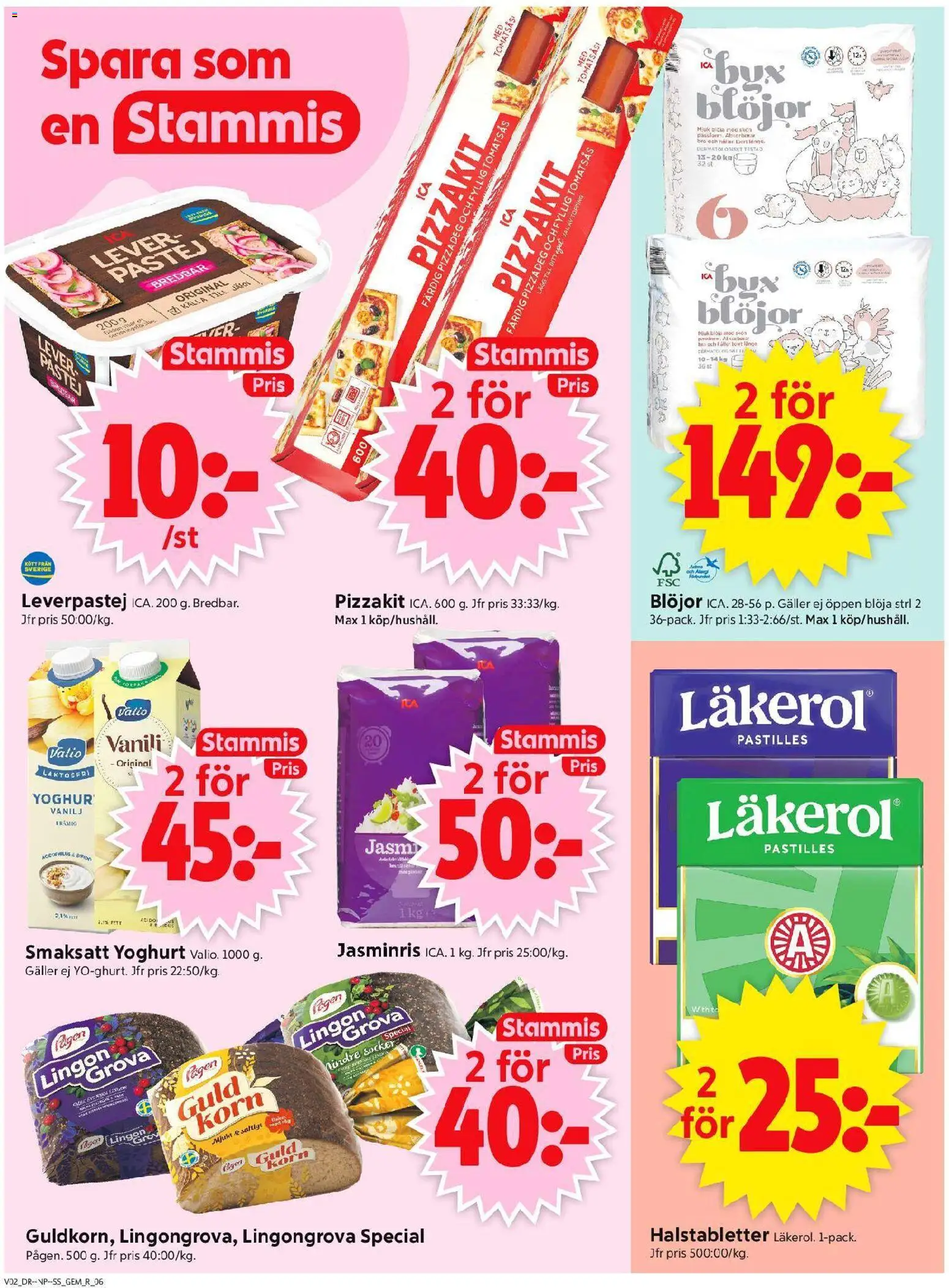 ICA Supermarket reklamblad aktuell från 05.01.2026 | Sida: 8 | Produkter: Galler, Leverpastej, Blöjor, Tomatsås