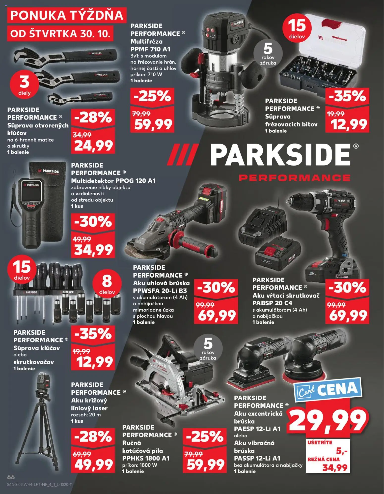 Kaufland SK akciós ujság - amely érvényes a következő dátumtól: 30.10.2025 | Oldal: 66 | Termékek: Parkside
