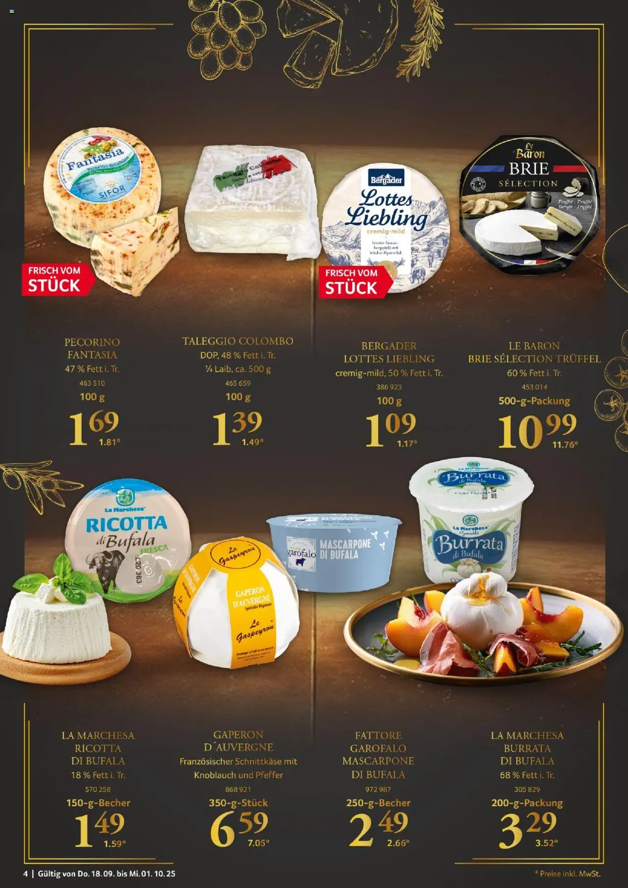 Selgros Für Genießer  – gültig ab 18.09.2025 | Seite: 4 | Produkte: Mascarpone, Pane, Pfeffer, Knoblauch