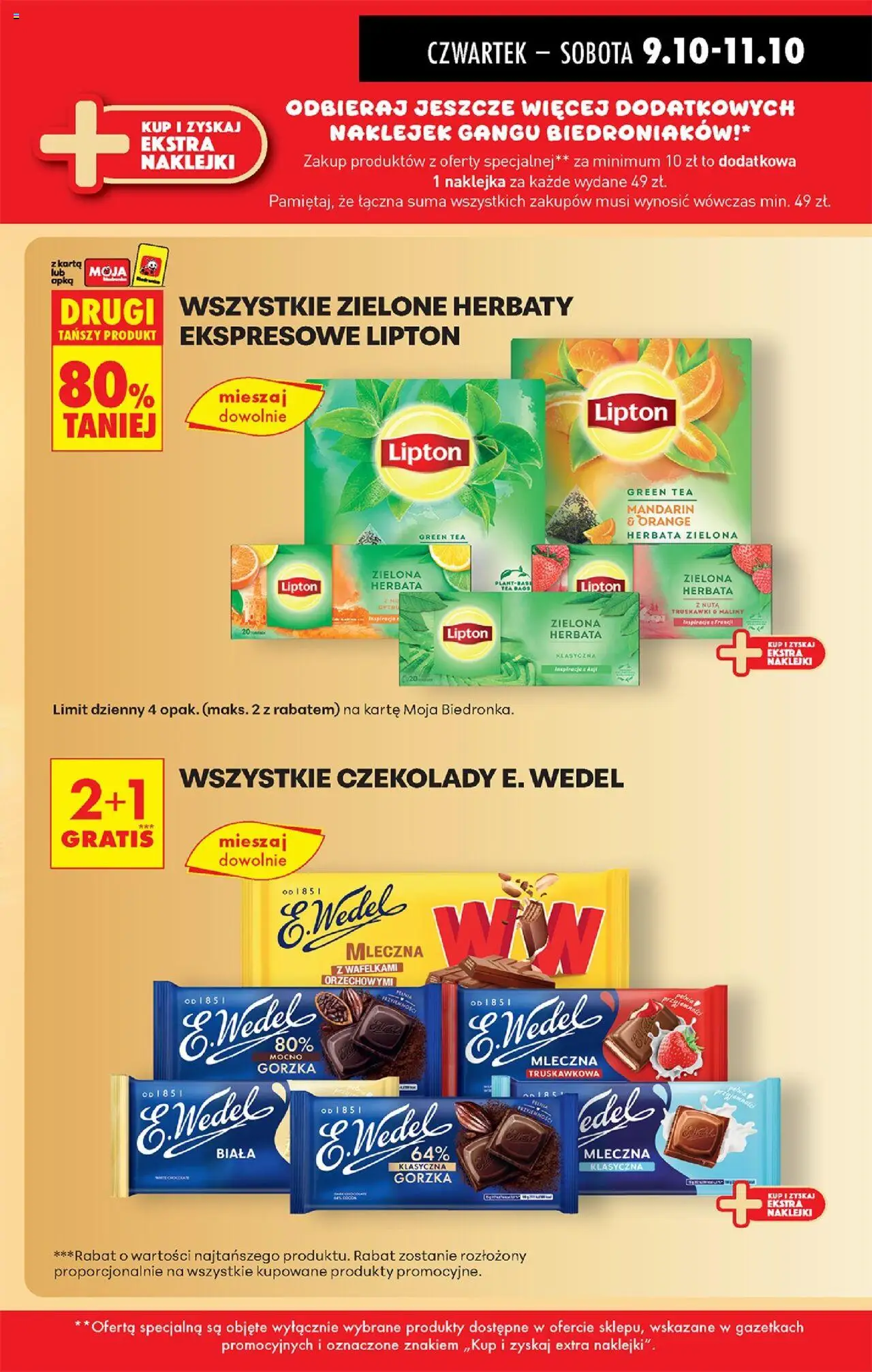 Biedronka gazetka - Oferta w tym tygodniu od 09.10.2025 | Strona: 55 | Produkty: Karta, Czekolady, Naklejki, Herbata