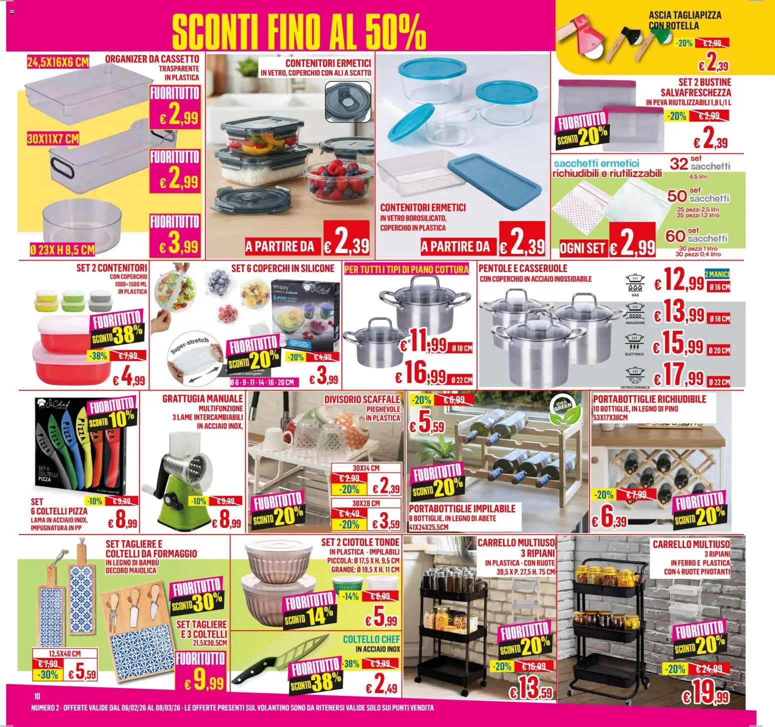 Volantino Satur del 06.02.2026 | Pagina: 10 | Prodotti: Pizza, Formaggio, Ascia, Silicone