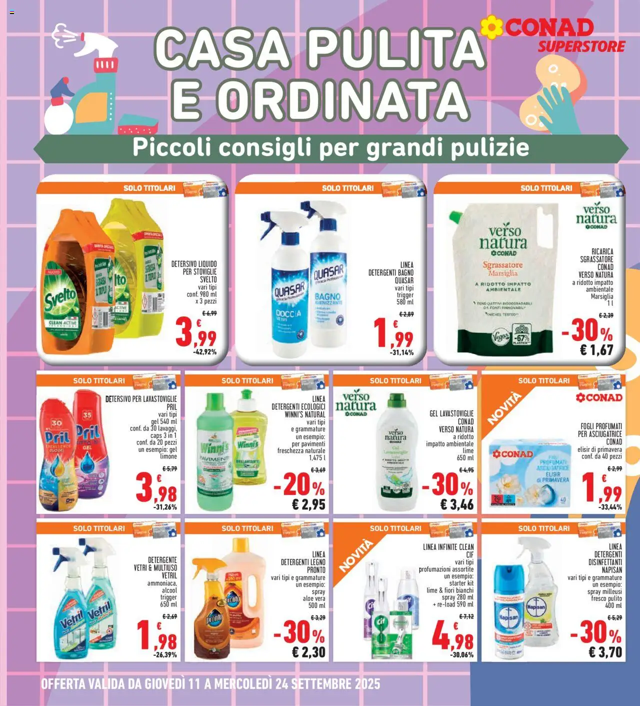 Volantino Conad del 11.09.2025 | Pagina: 32 | Prodotti: Lime, Lavastoviglie, Aloe vera, Bagno