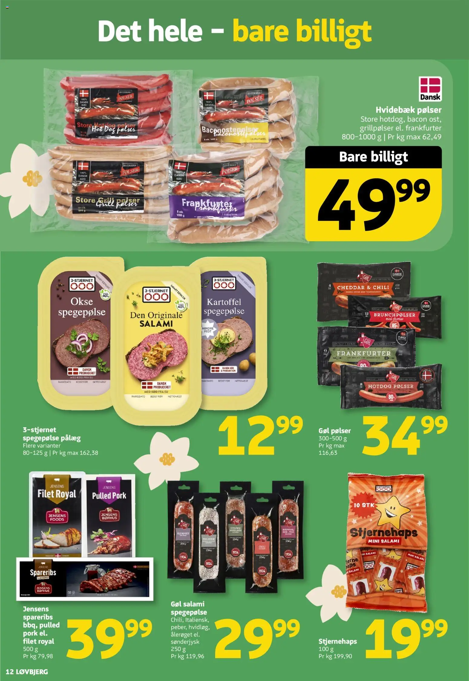 Løvbjerg tilbudsavis – gyldig fra 06.03.2026 | Side: 12 | Produkter: Pølser, Salami, Pålæg, Bacon