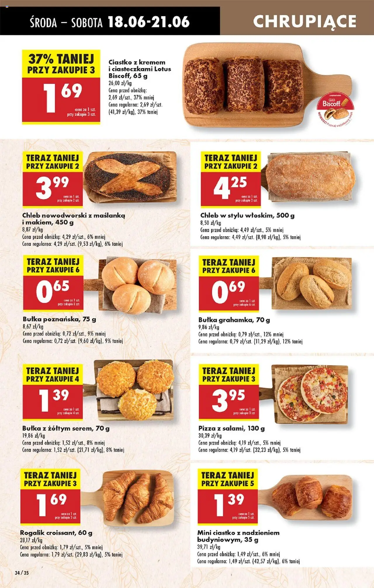 Biedronka gazetka - Oferta W tym tygodniu od 18.06.2025 | Strona: 38 | Produkty: Maślanka, Bułka, Chleb, Pizza