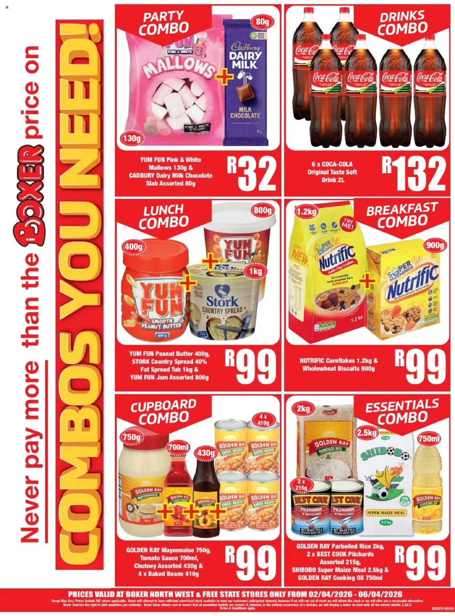New Boxer catalogue – valid from 02.04.2026 | Page: 4 | Products: Pilchards, Baked beans, Chocolate, Mayonnaise