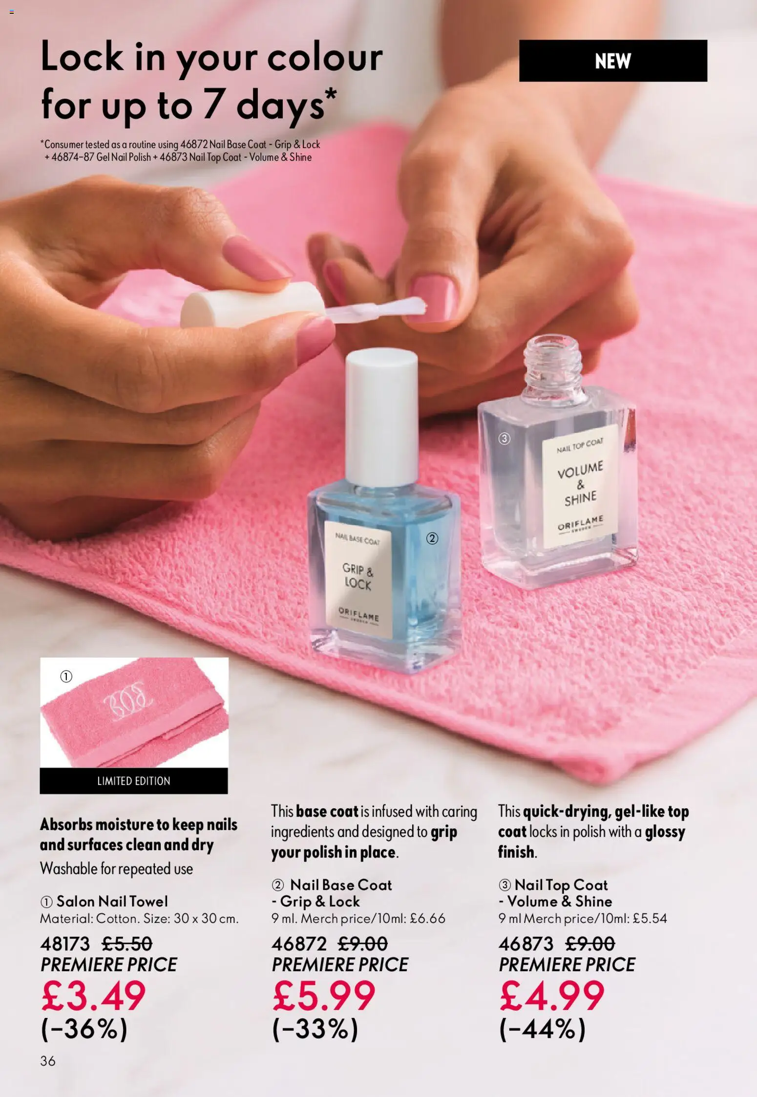 {H1} | Page: 36 | Products: Nail polish, Towel, Coat