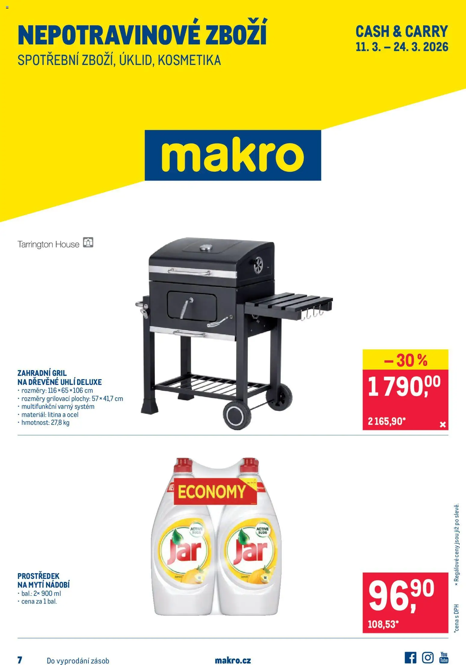 Makro leták - Nepotravinové zboží od 11.03.2026 | Strana: 1 | Produkty: Prostředek na mytí nádobí, Nádobí, Deluxe, Gril