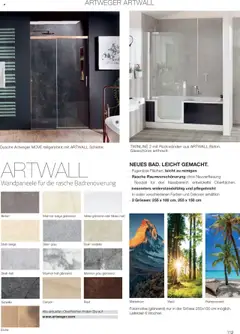 Dusche Artweger MOVE, teilgerahmt mit ARTWALL Schiefer. – gültig ab 05.05.2025 | Seite: 119 | Produkte: Dusche