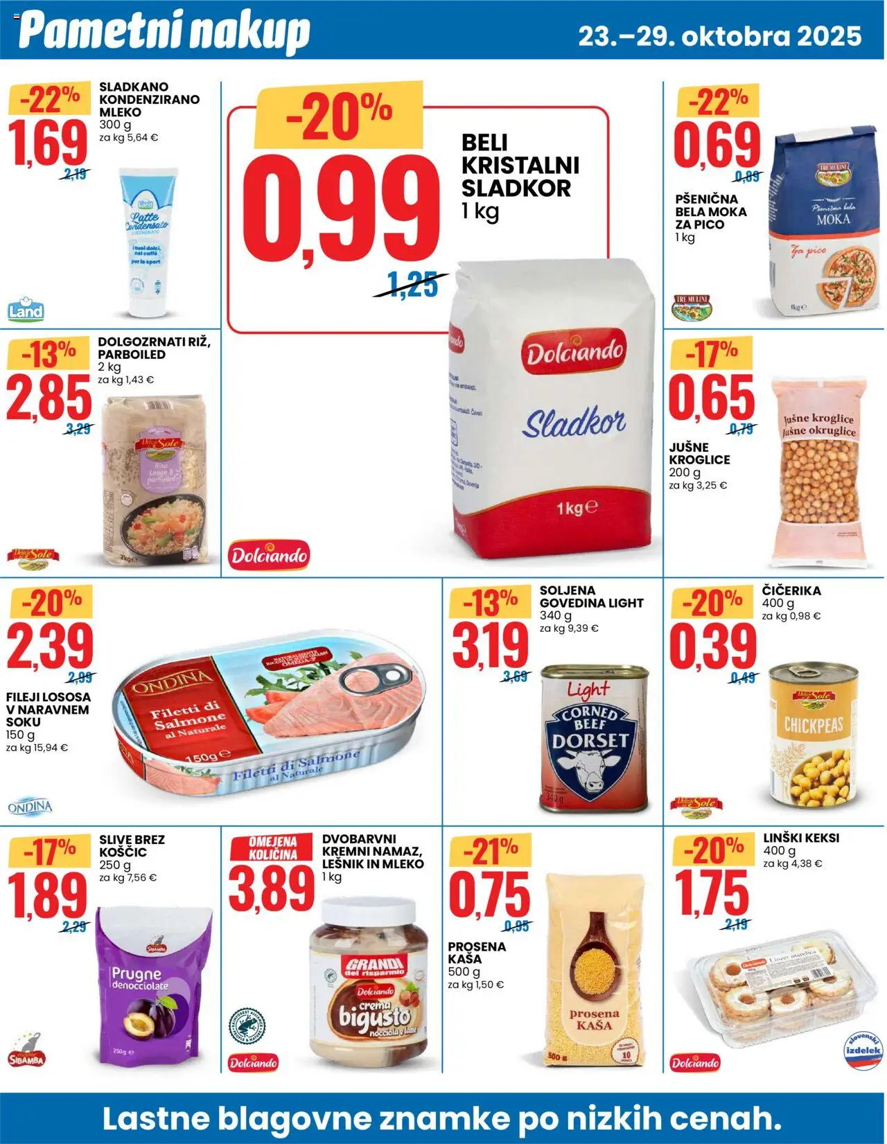 Novi Eurospin katalog ponudbe – veljaven od 23.10.2025 | Stran: 6 | Izdelki: Keksi, Jušne kroglice, Mleko, Sladkor