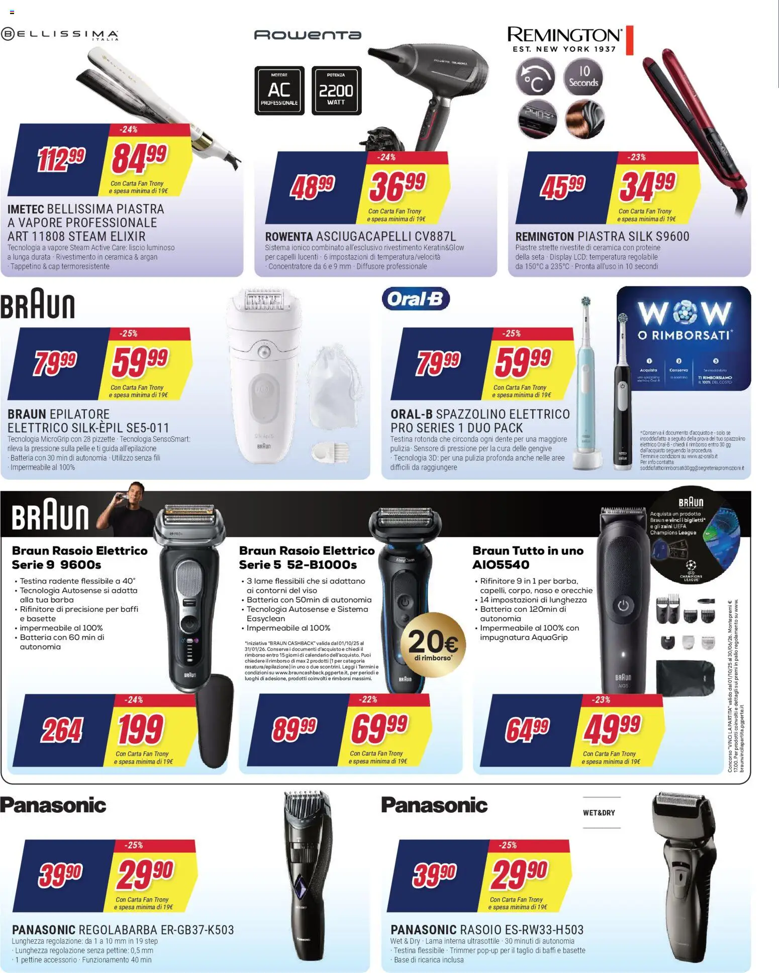 Volantino Trony del 27.12.2025 | Pagina: 18 | Prodotti: Pettine, Regolabarba, Epilatore, Spazzolino elettrico