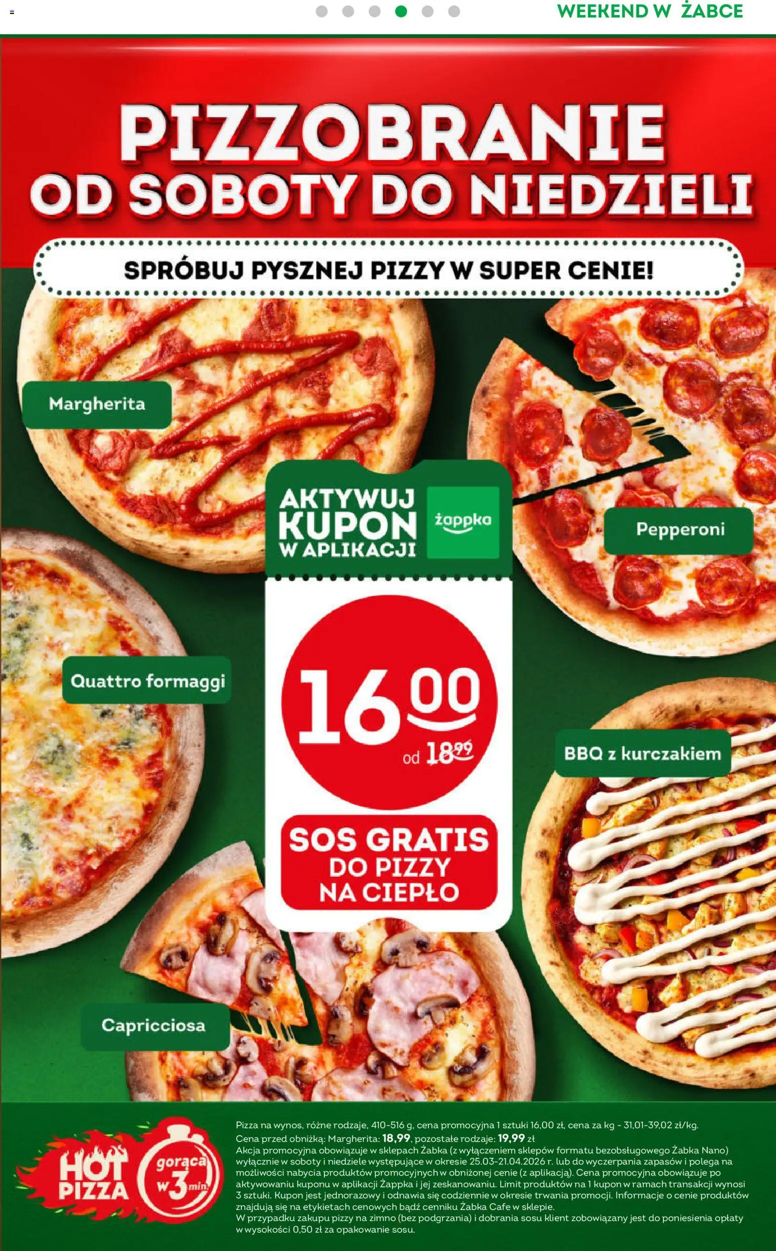 Żabka gazetka - Weekendowe promocje od 27.03.2026 | Strona: 5 | Produkty: Pizza, Sos