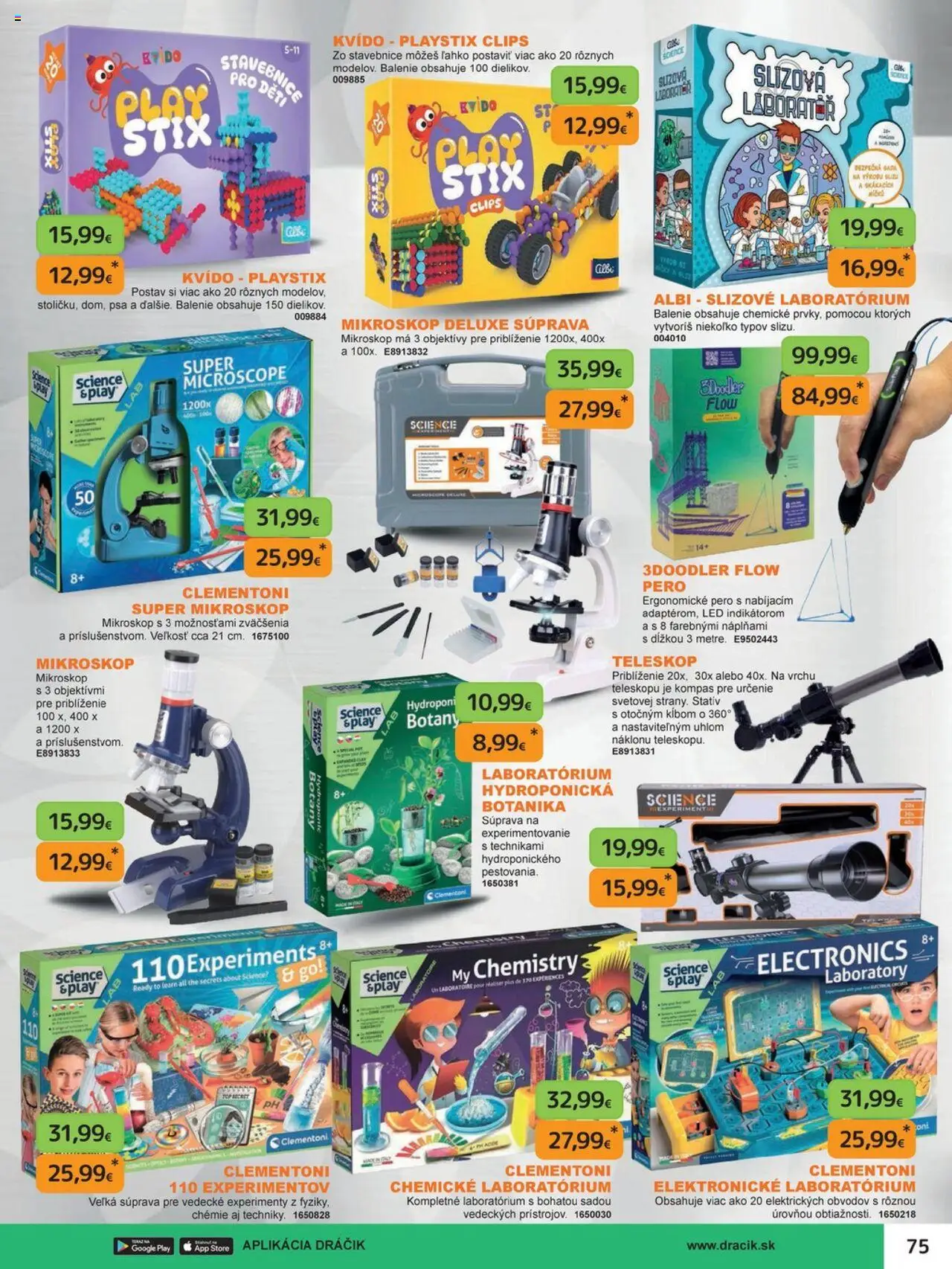 Nové Dráčik akcie – leták je platný od 03.10.2025 | Strana: 75 | Produkty: Led, Pero