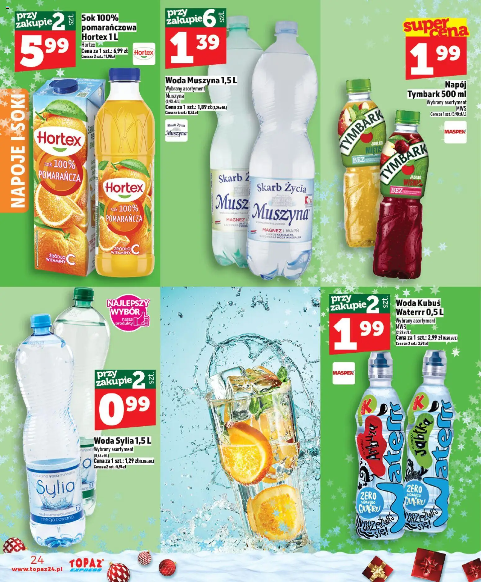Topaz Gazetka - Express od 11.12.2025 | Strona: 24 | Produkty: Napoje, Soki, Sok, Woda