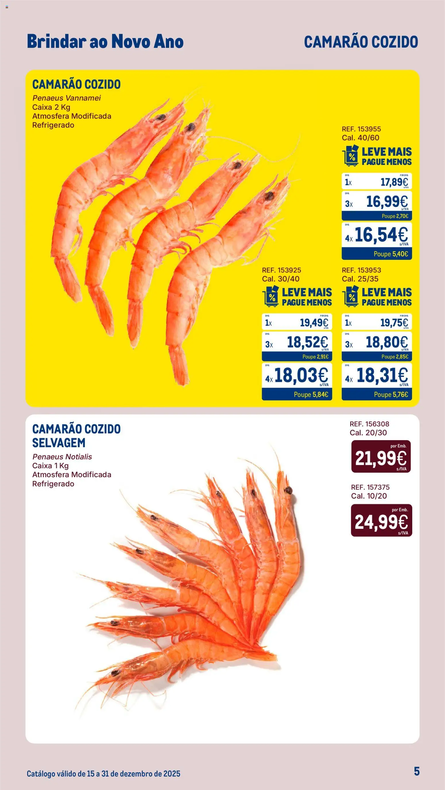 Makro Catálogo Brindar ao Ano Novo │ válido de 15.12.2025 | Página: 5 | Produtos: Camarão, Caixa