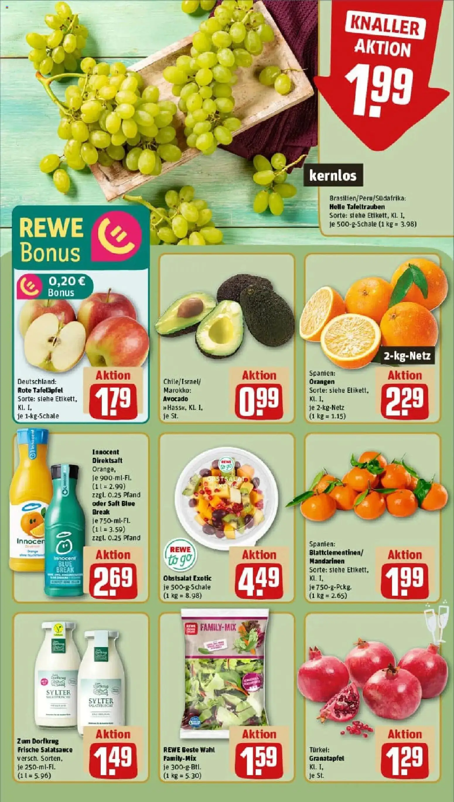 Rewe prospekt Frankfurt / Nordend-Ost	 – gültig ab 22.12.2025 | Seite: 8 | Produkte: Dressing, Mandarinen, Avocado, Saft