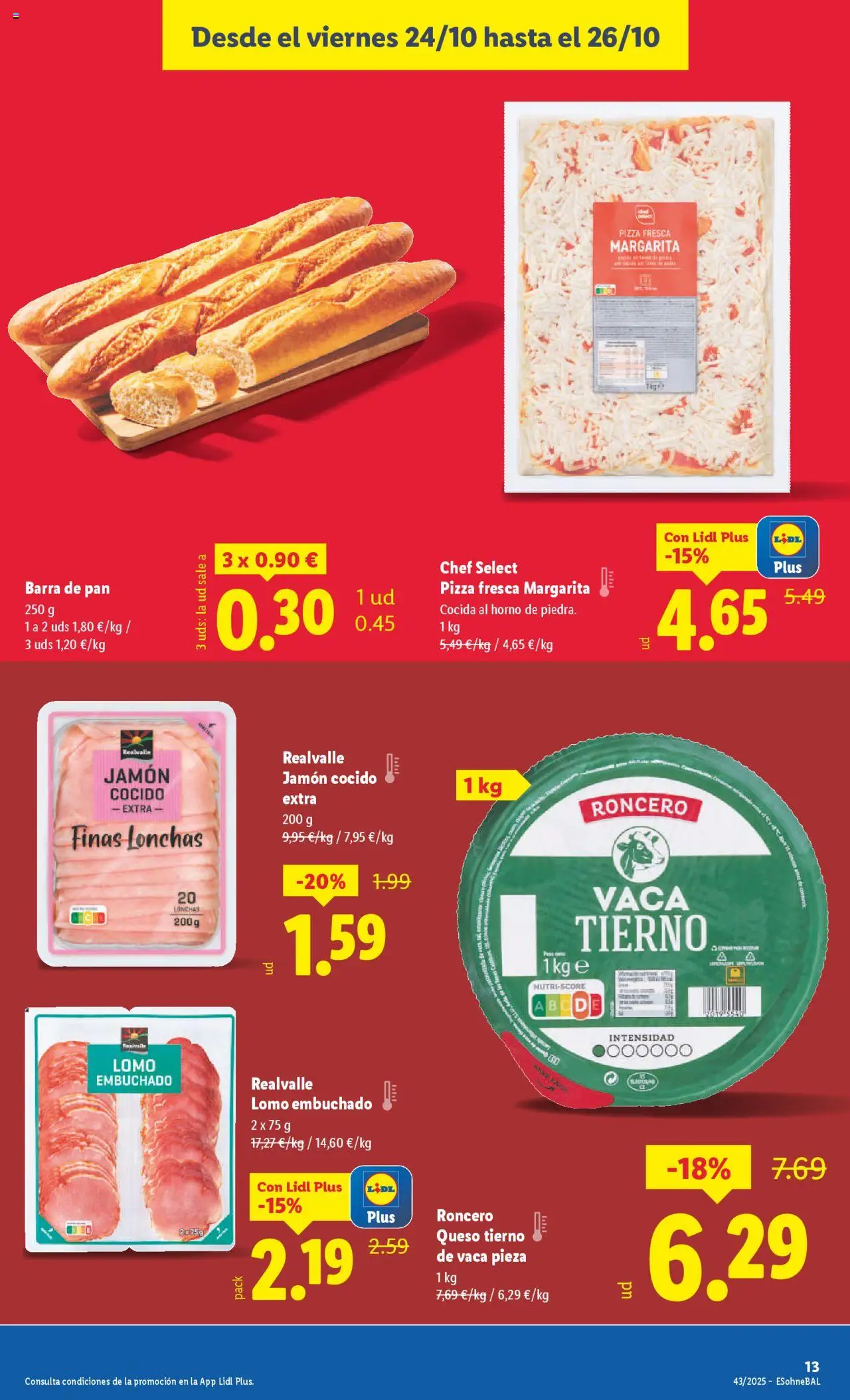 Lidl folleto │ válido desde el 20.10.2025 | Página: 27 | Productos: Queso, Jamón, Jamón cocido, Pizza