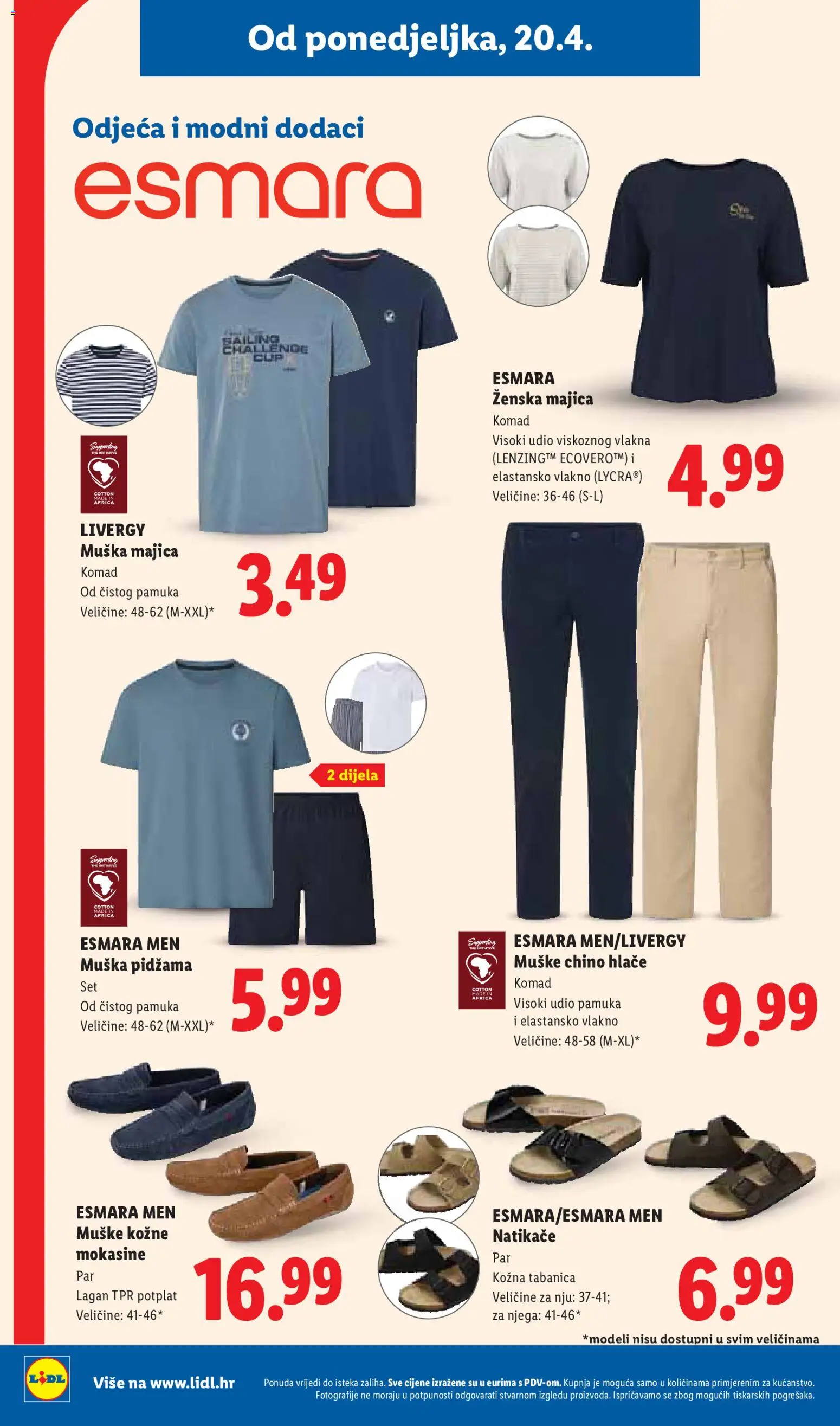 Lidl katalog | vrijedi od 20.04.2026 | Stranica: 26 | Proizvodi: Natikače, Majica, Hlače, Pidžama
