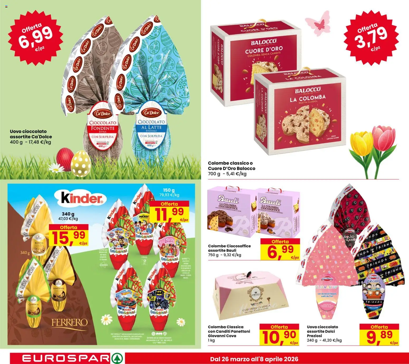 Volantino Despar del 26.03.2026 | Pagina: 2 | Prodotti: Uova, Cioccolato, Latte